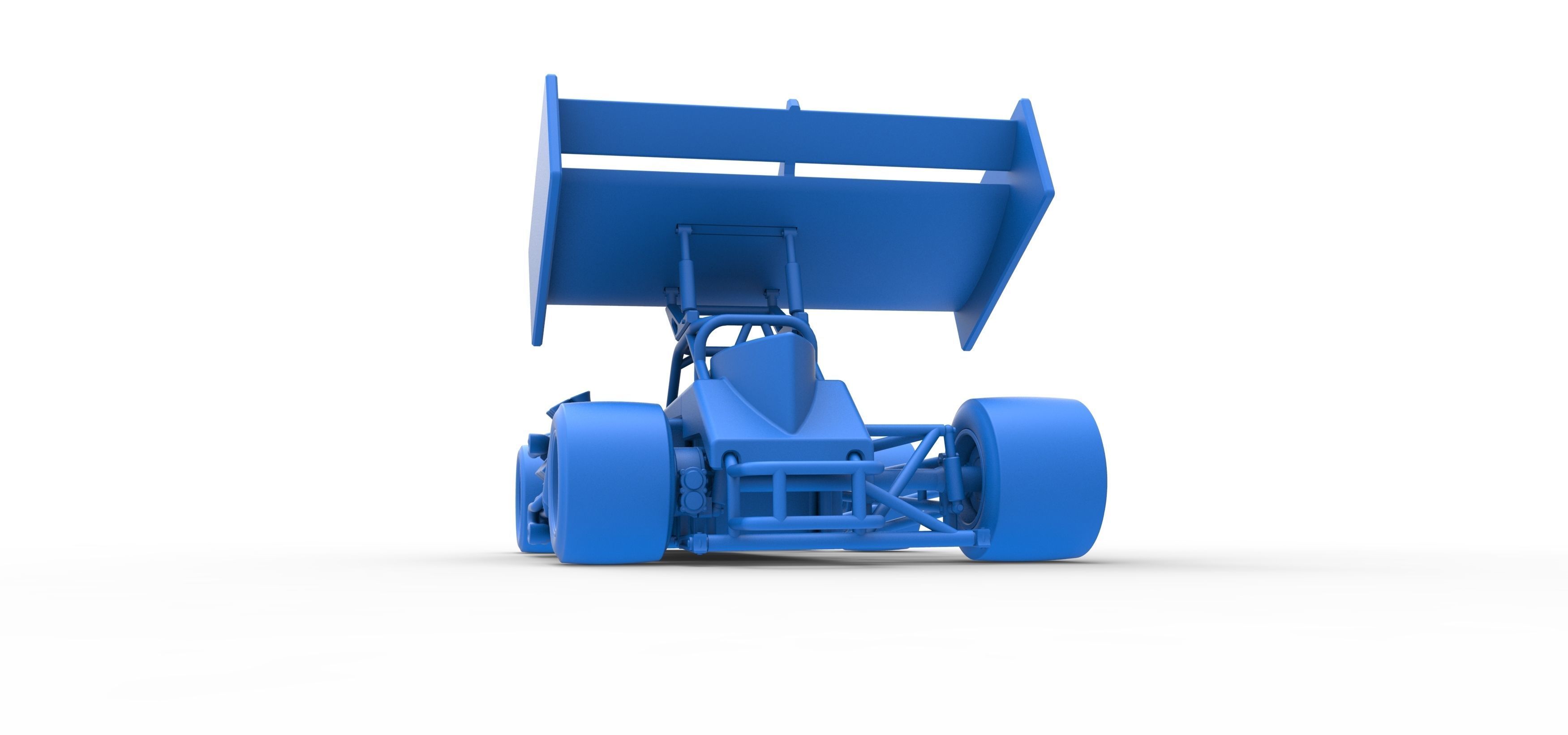 Supermodified front engine Winged race car V2 Scale 1 to 25 3D print model_42