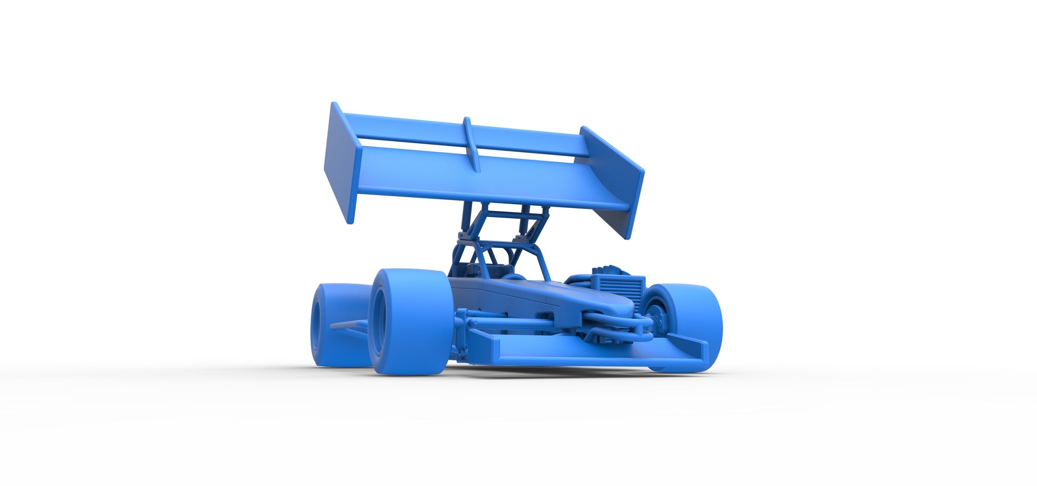 Supermodified front engine Winged race car V2 Scale 1 to 25 3D print model_54