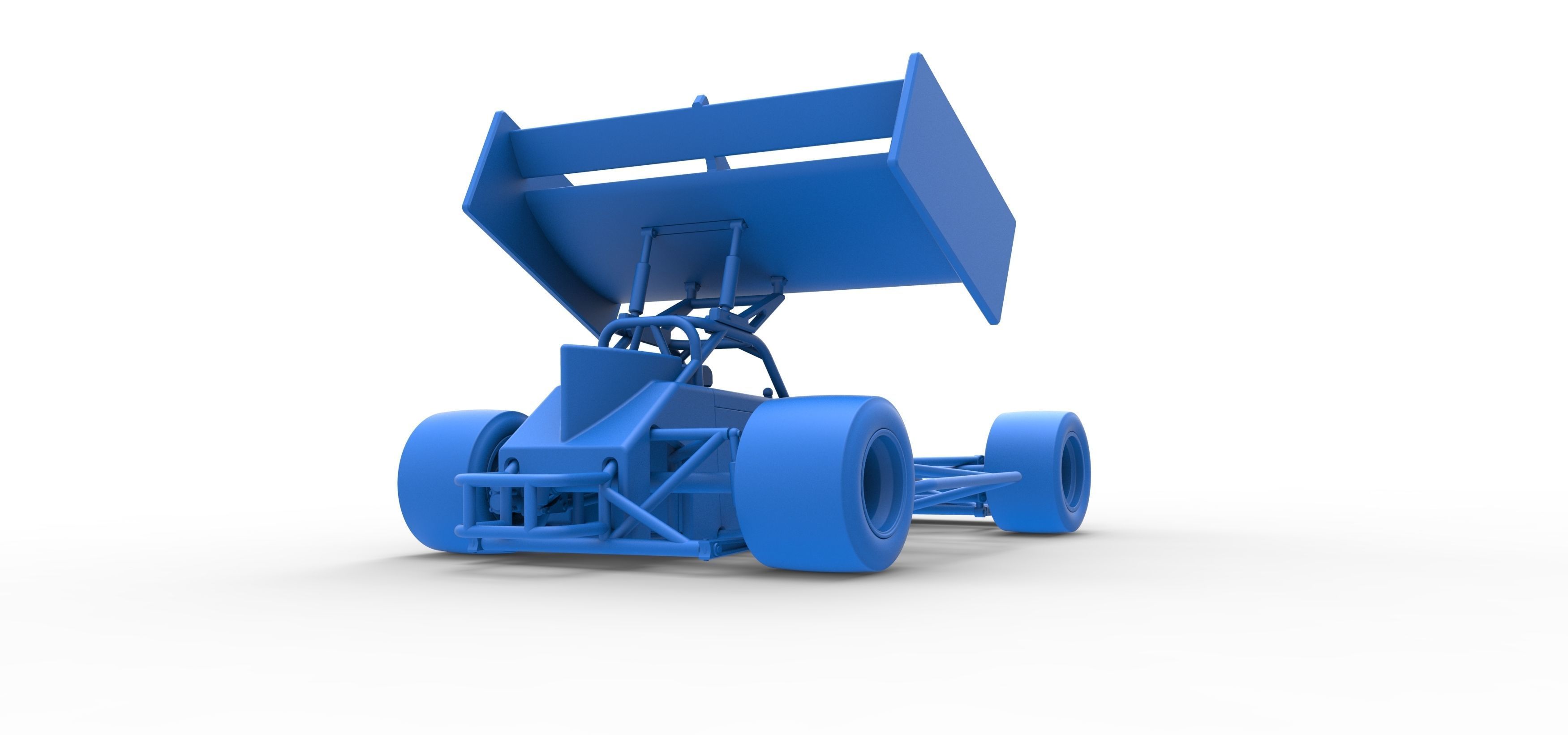Supermodified front engine Winged race car V2 Scale 1 to 25 3D print model_46