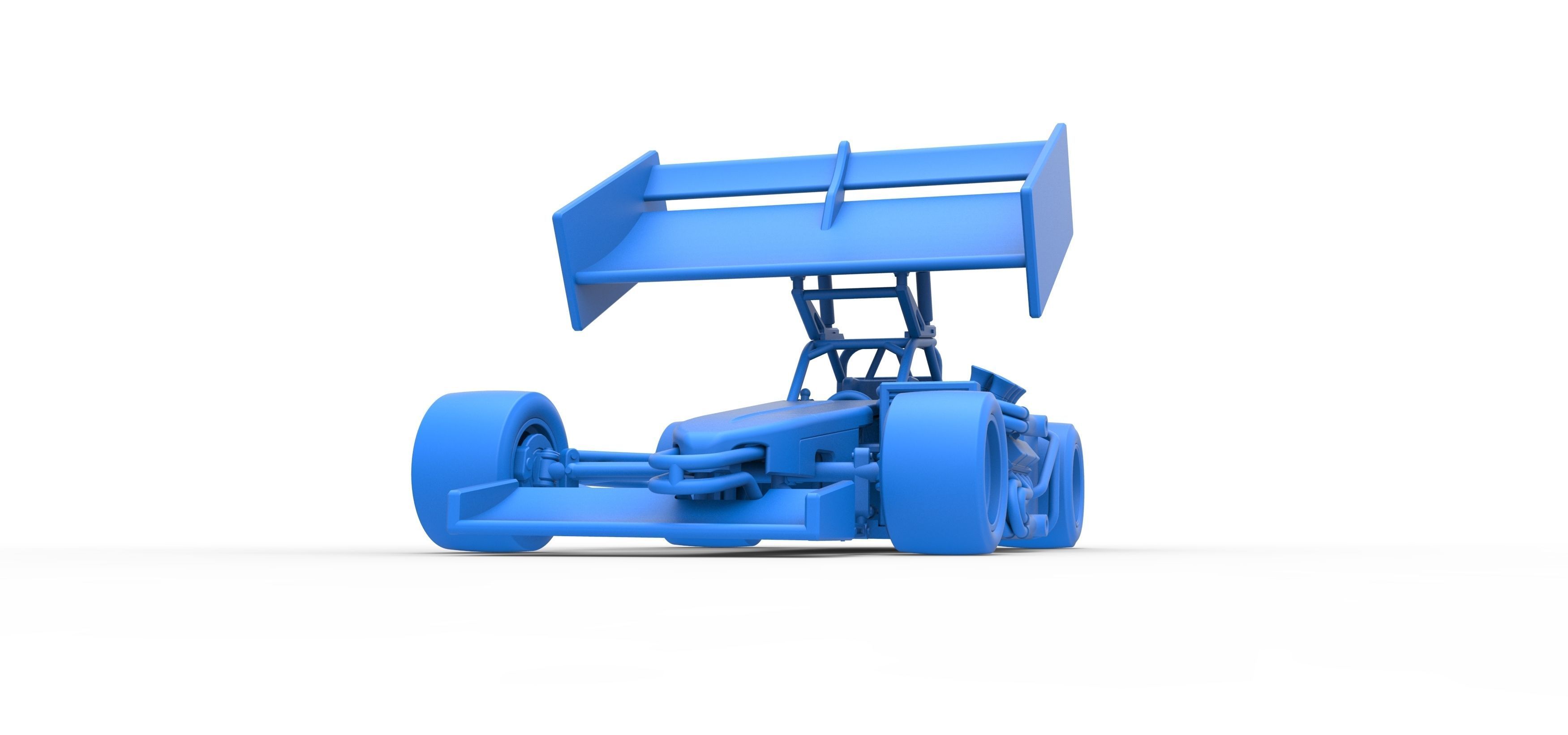 Supermodified front engine Winged race car V2 Scale 1 to 25 3D print model_33