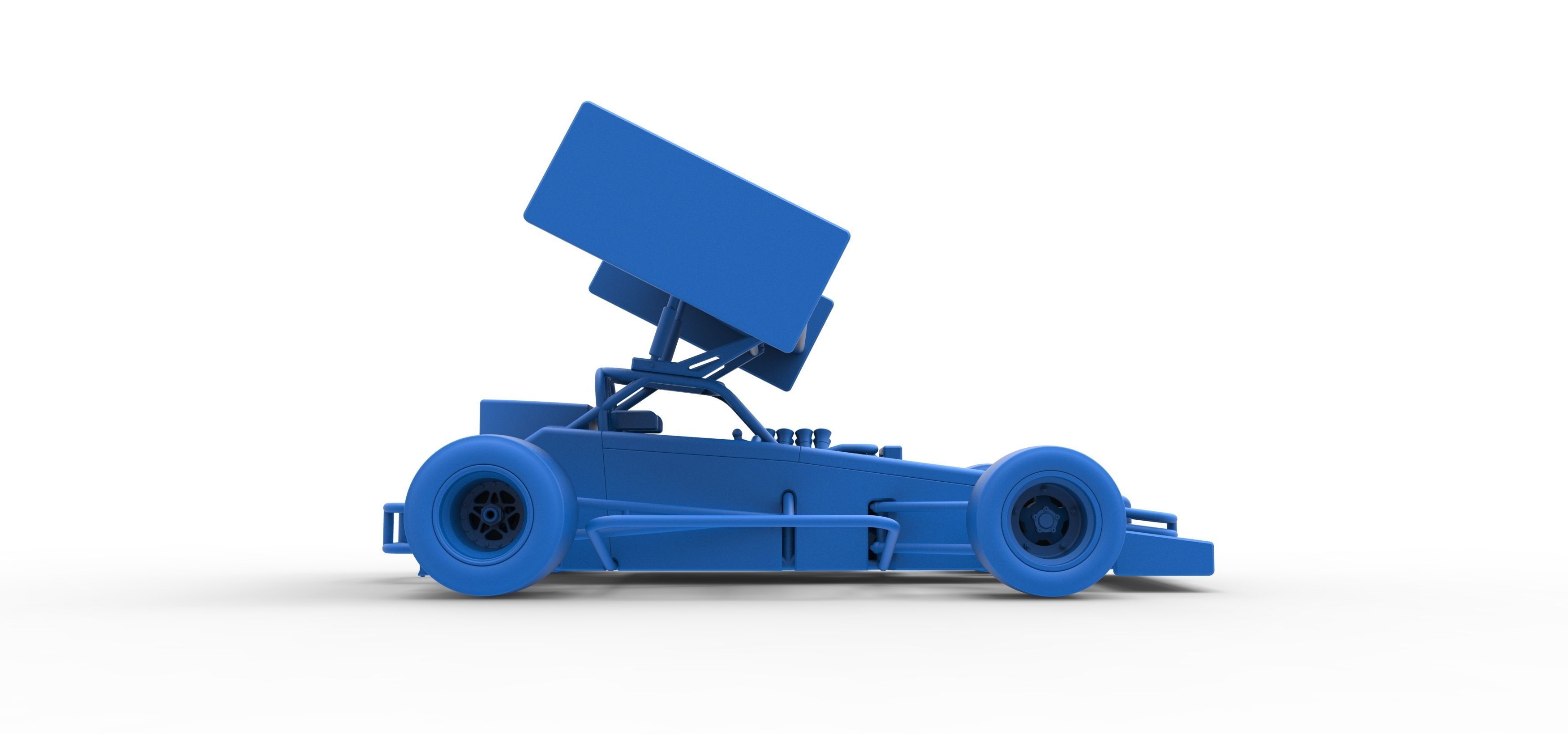 Supermodified front engine Winged race car V2 Scale 1 to 25 3D print model_49