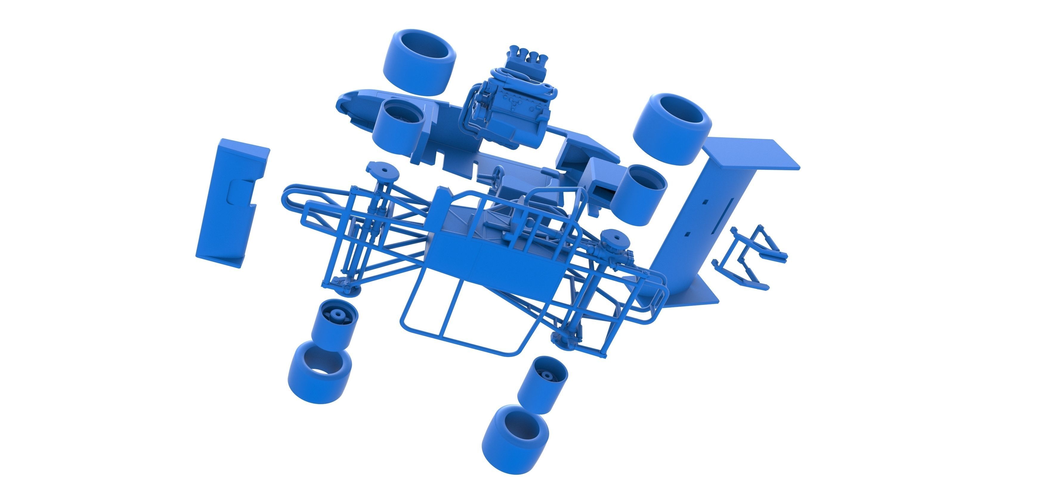 Supermodified front engine Winged race car V2 Scale 1 to 25 3D print model_57