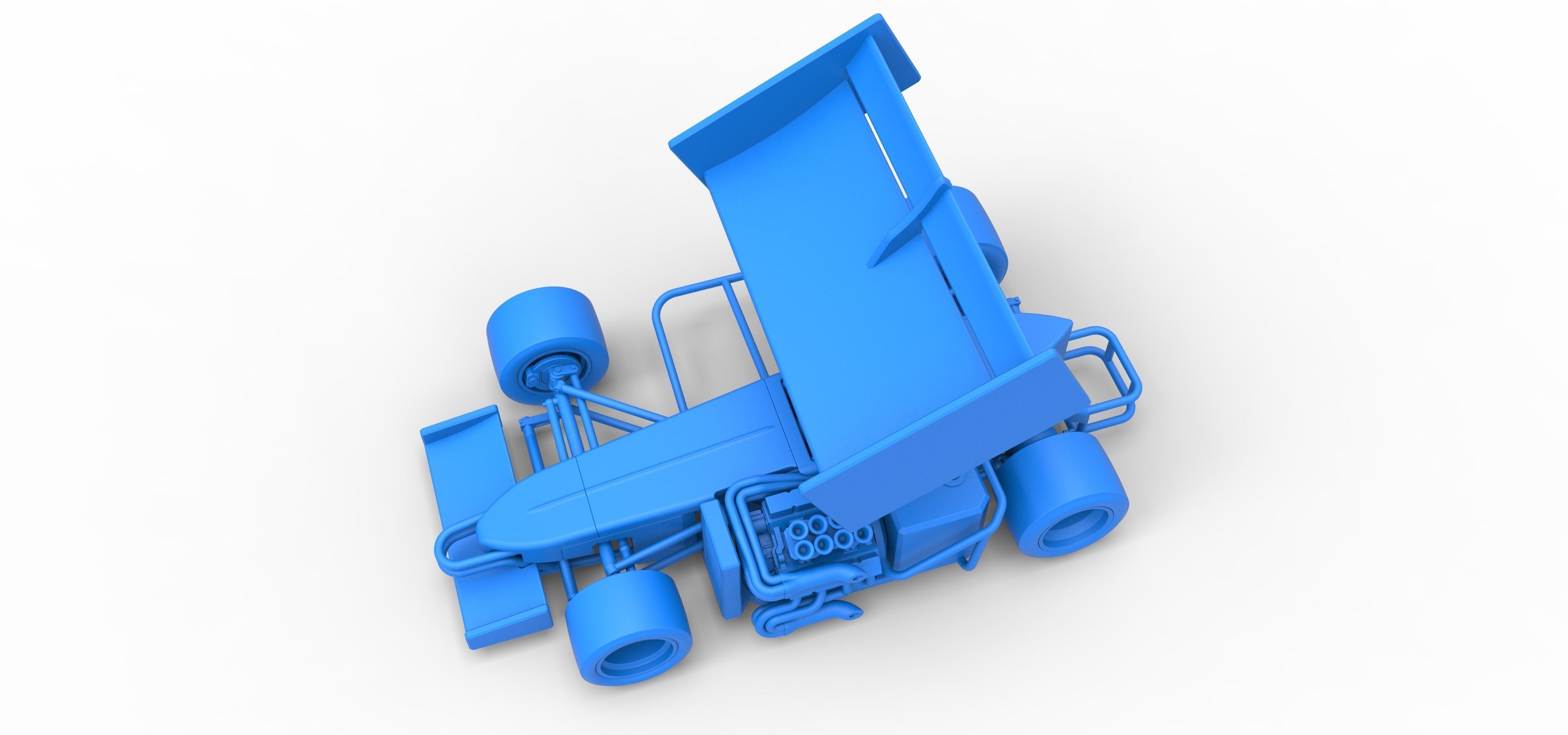 Supermodified front engine Winged race car V2 Scale 1 to 25 3D print model_31