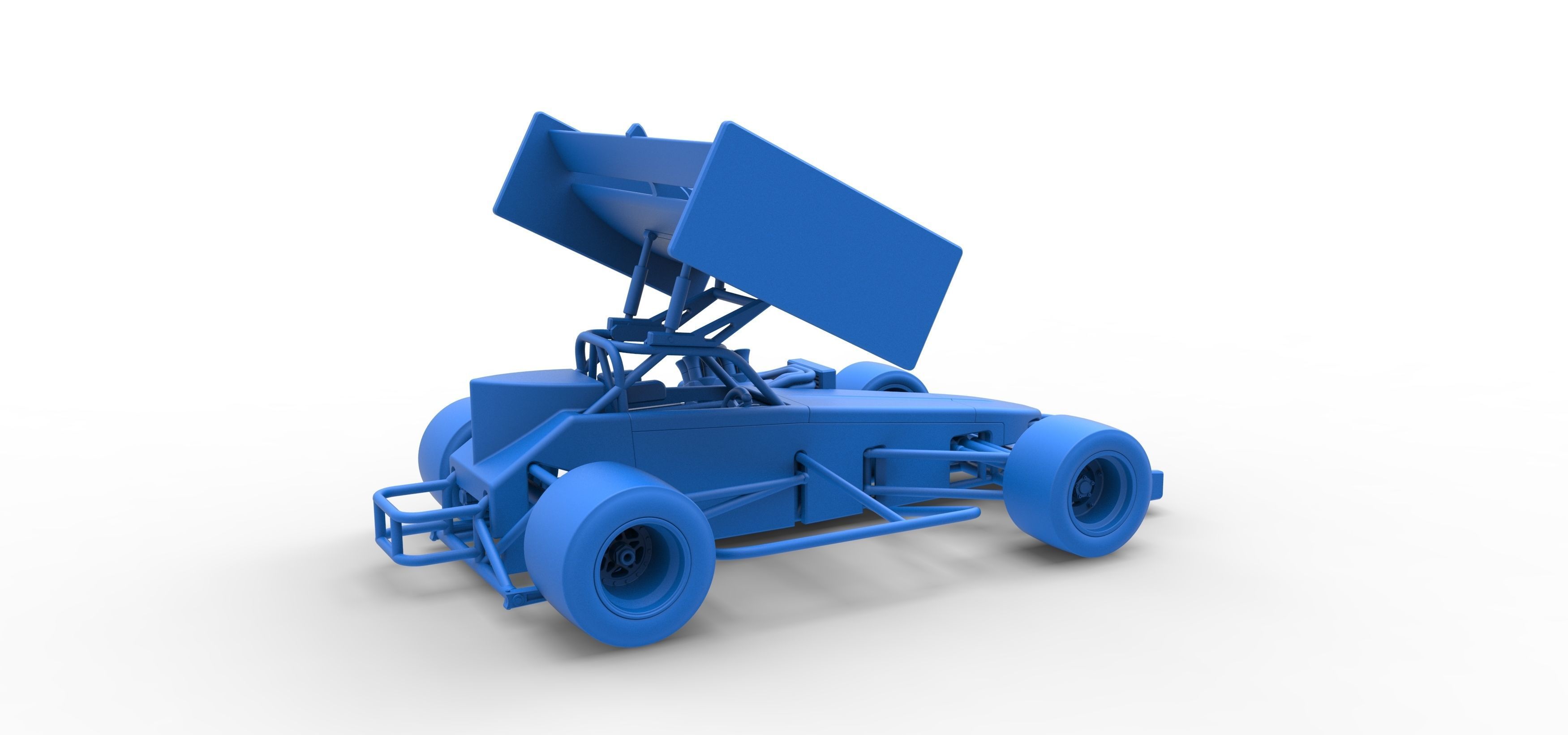 Supermodified front engine Winged race car V2 Scale 1 to 25 3D print model_47