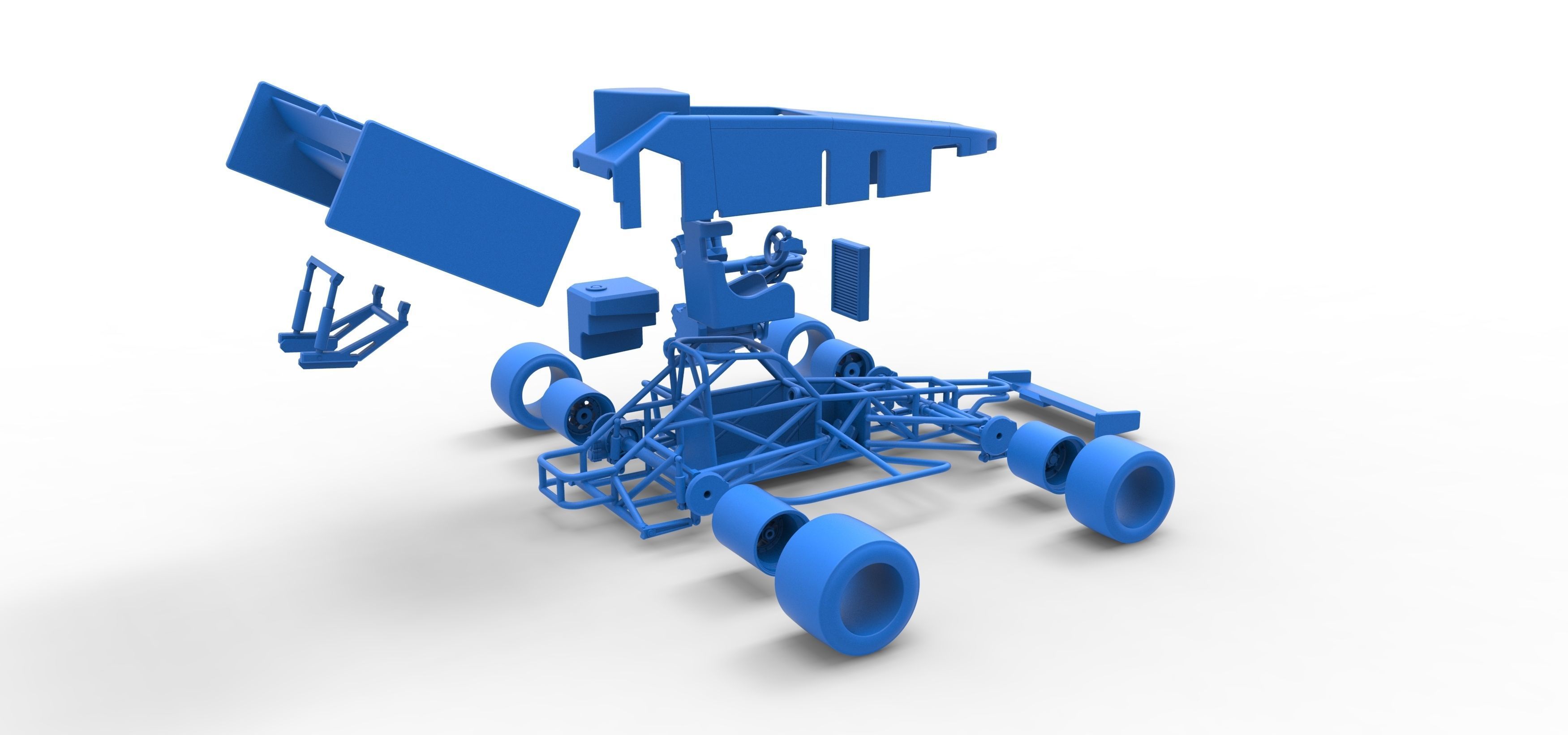 Supermodified front engine Winged race car V2 Scale 1 to 25 3D print model_63