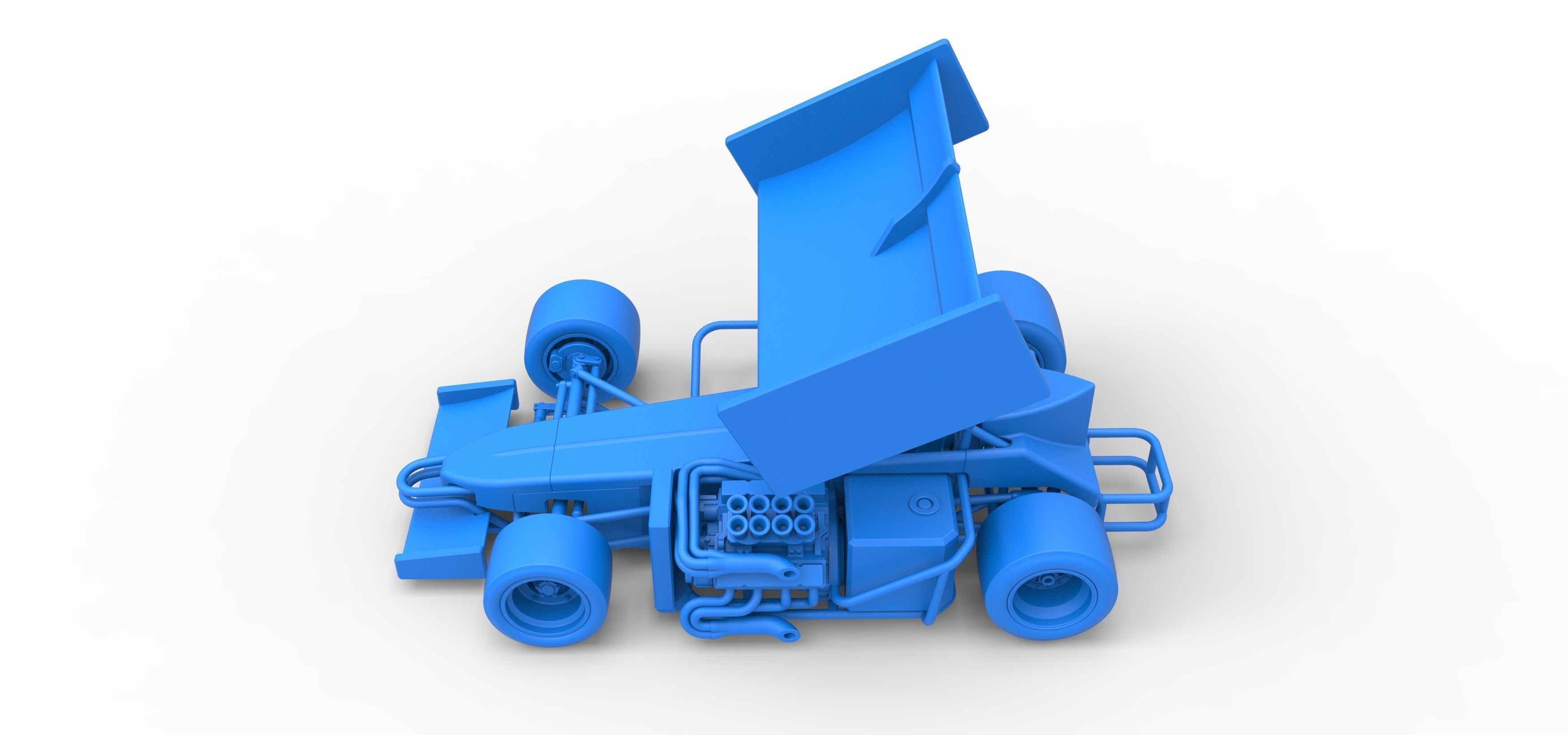 Supermodified front engine Winged race car V2 Scale 1 to 25 3D print model_37