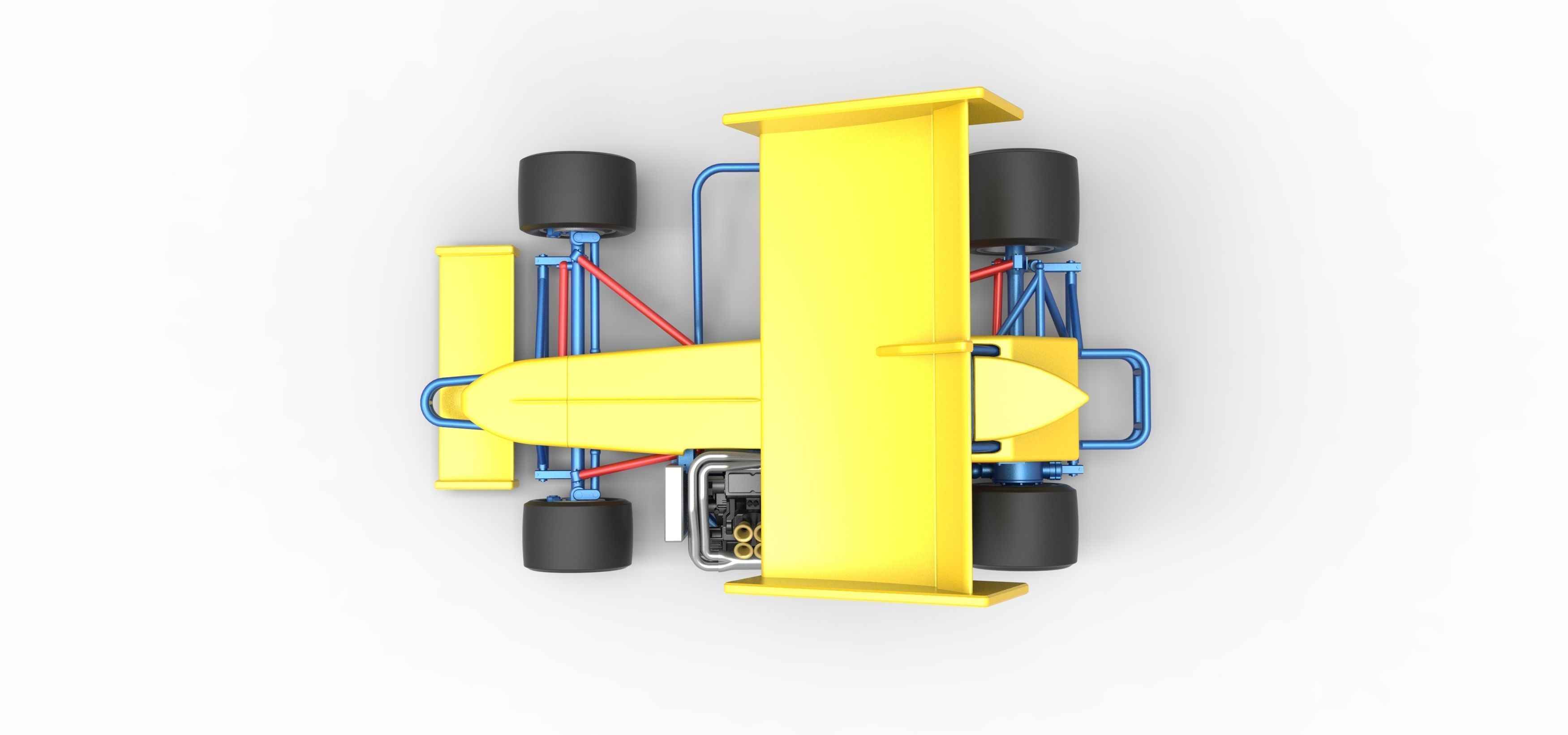 Supermodified front engine Winged race car V2 Scale 1 to 25 3D print model_11
