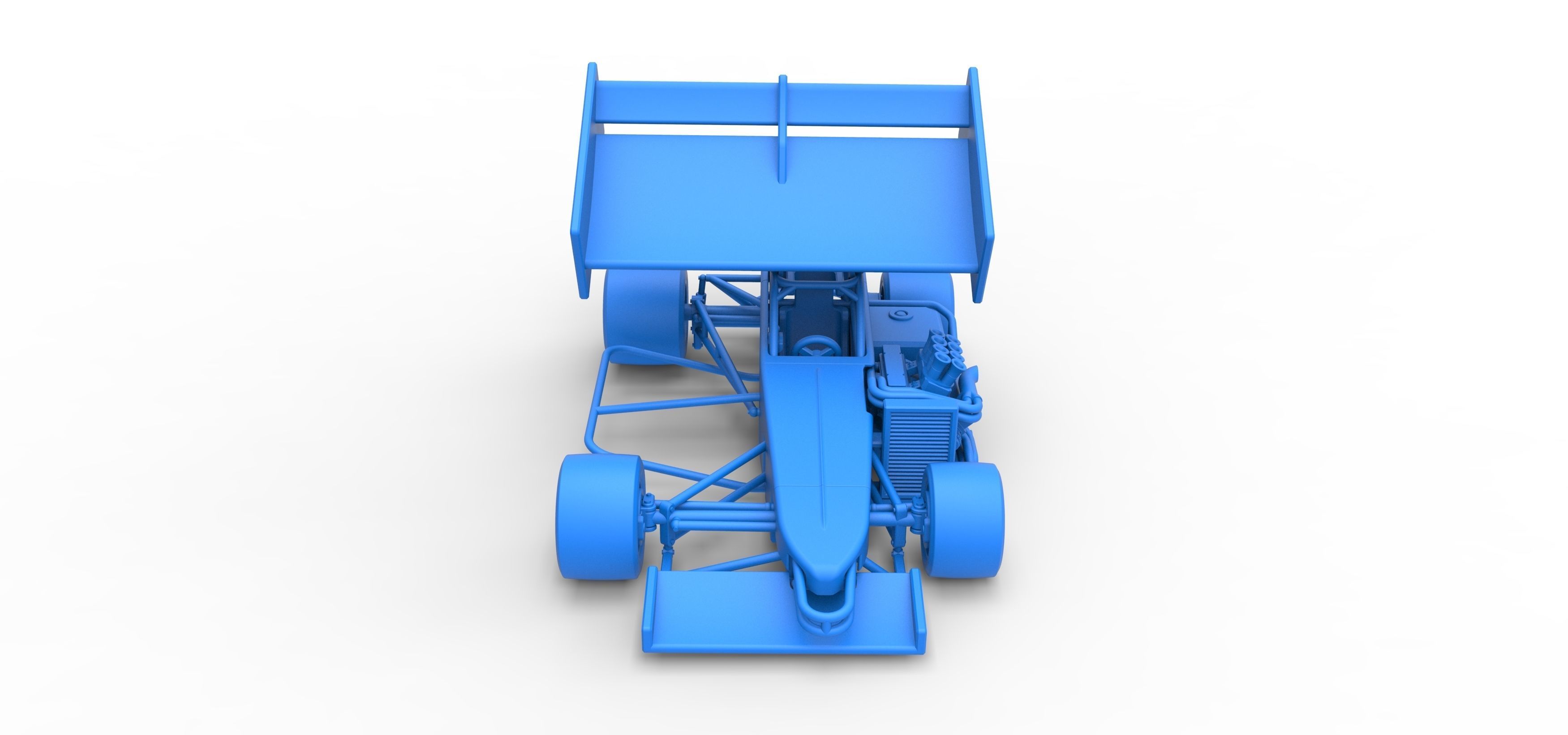 Supermodified front engine Winged race car V2 Scale 1 to 25 3D print model_35