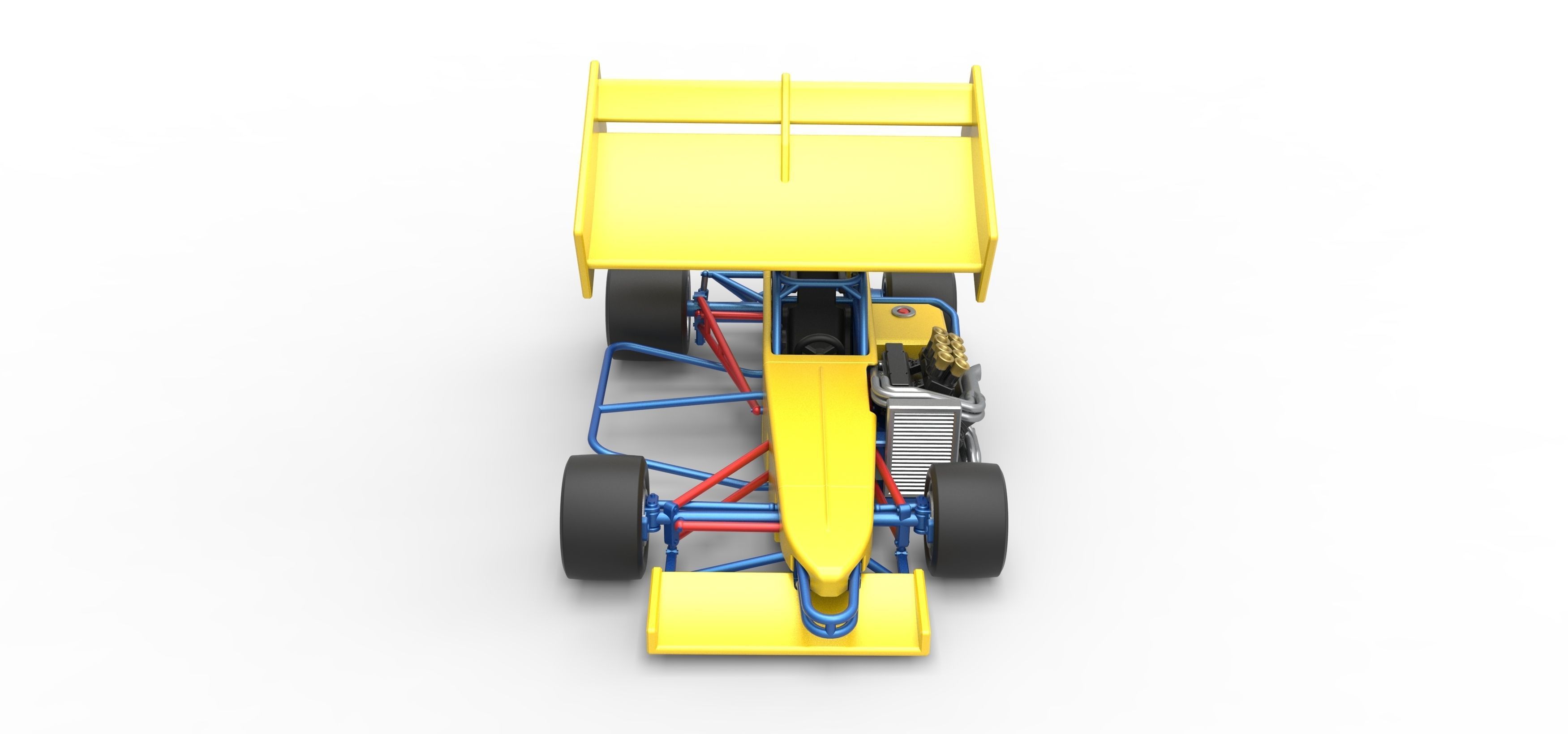 Supermodified front engine Winged race car V2 Scale 1 to 25 3D print model_8