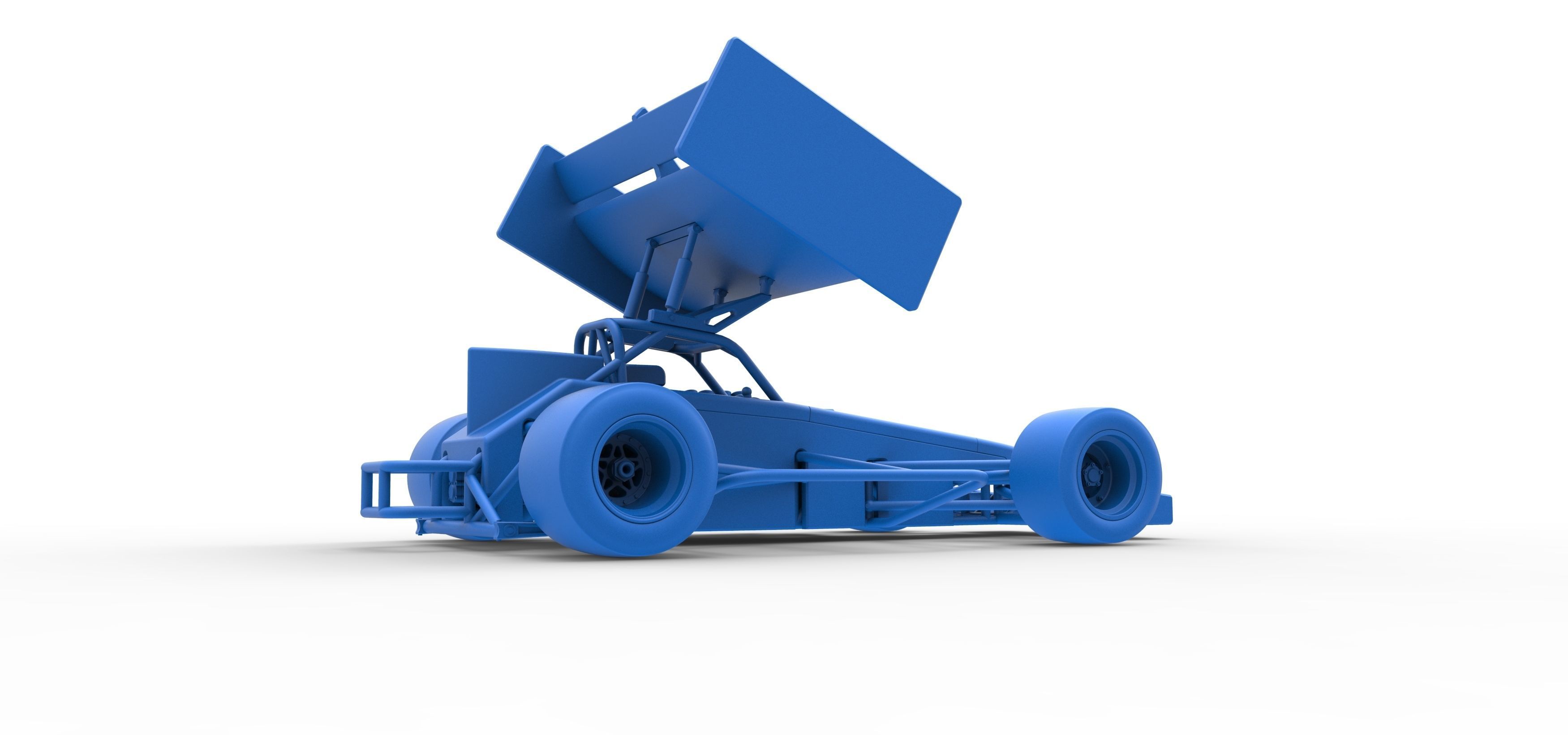 Supermodified front engine Winged race car V2 Scale 1 to 25 3D print model_48