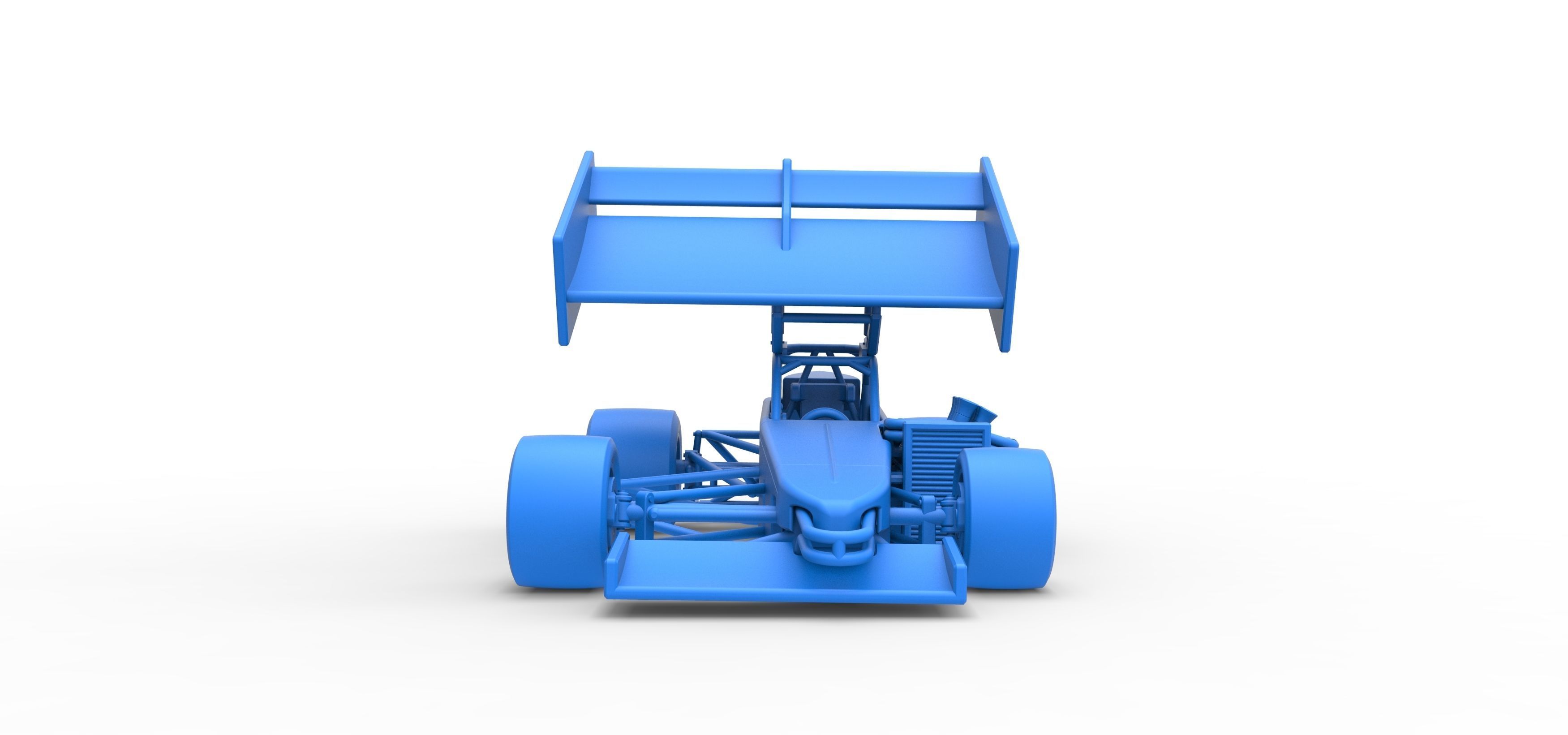 Supermodified front engine Winged race car V2 Scale 1 to 25 3D print model_34