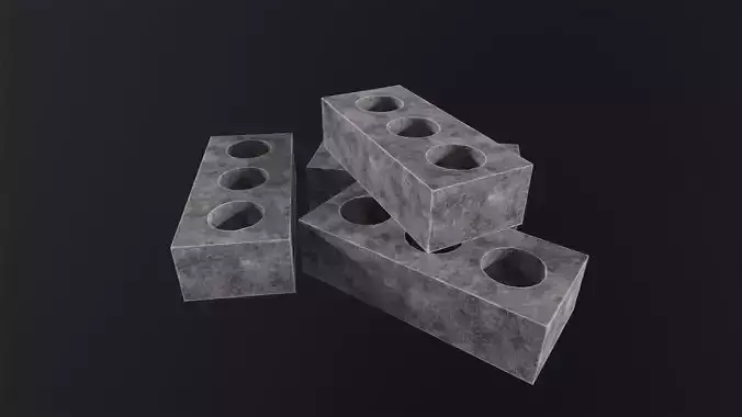 Bricks 3D Model Low-poly 3D model
