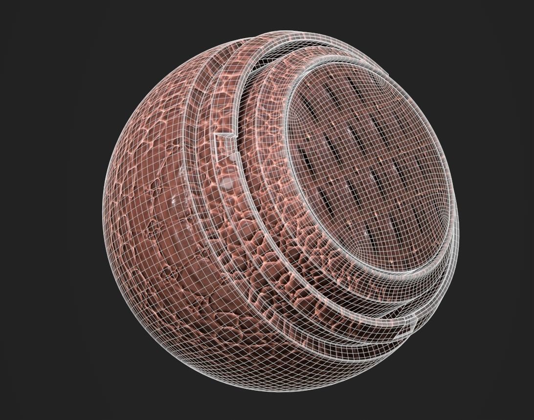 crocodile back leather 3D model_4