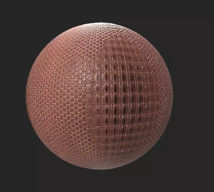 crocodile back leather 3D model_0