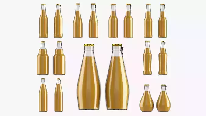 Glass bottles Vol2 3D Model Collection