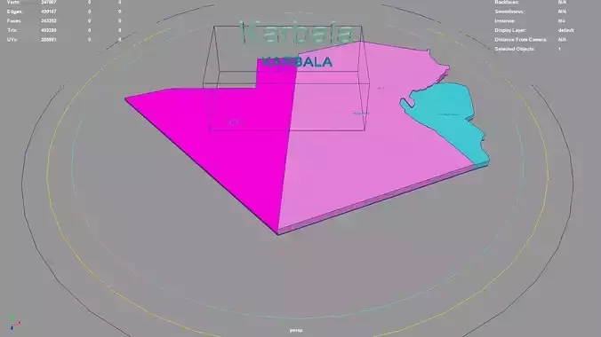 Karbala  Iraq map region geography political geographic 3D model Karbala  Iraq map region geography political geographic 3D model