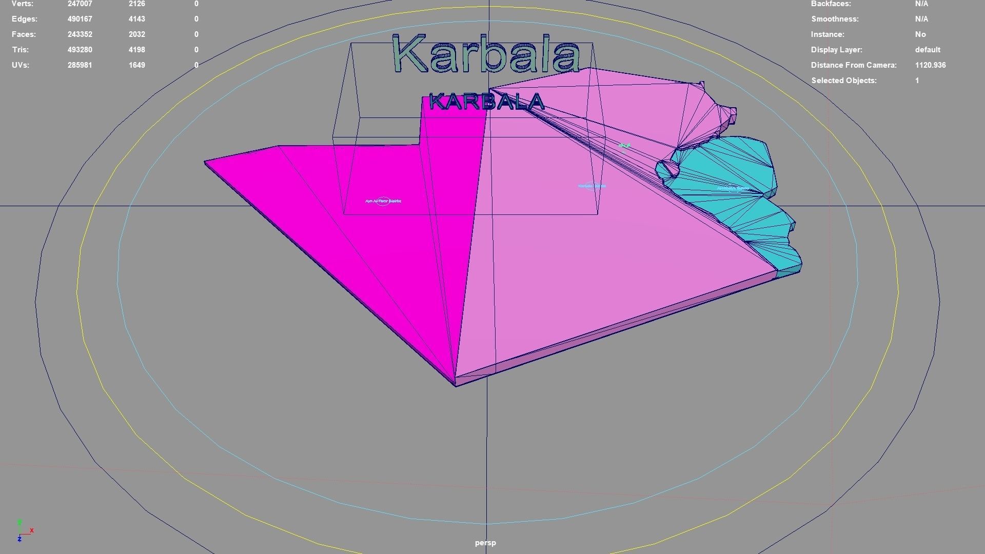 Karbala  Iraq map region geography political geographic 3D model_3