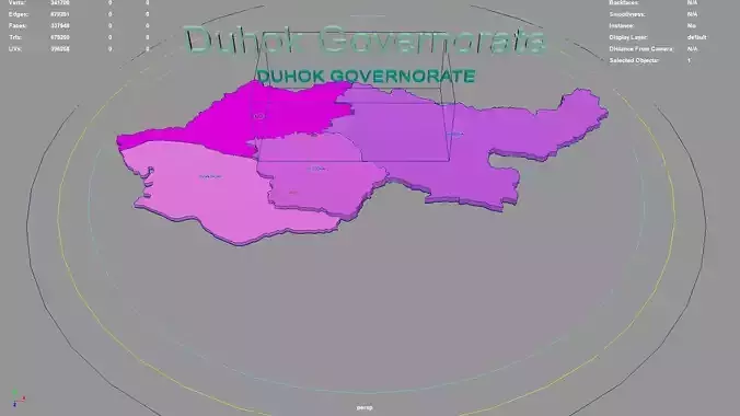 Duhok Governorate  Iraqi Kurdistan Region  Iraq map region 3D model