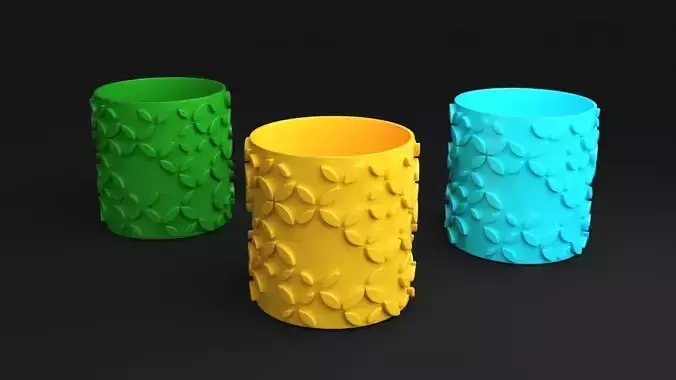 Pot 3D model 3D print model 18 