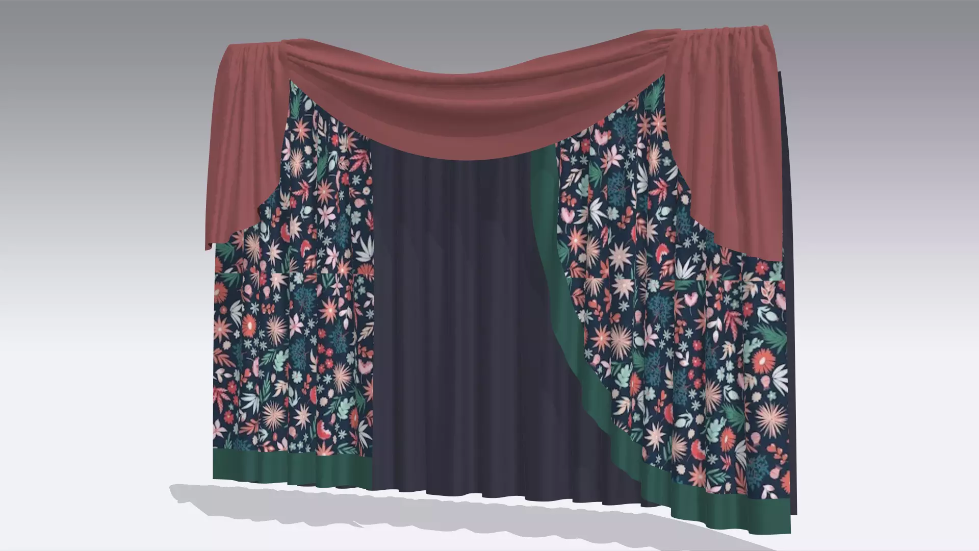 Curtain Low-poly 3D model
