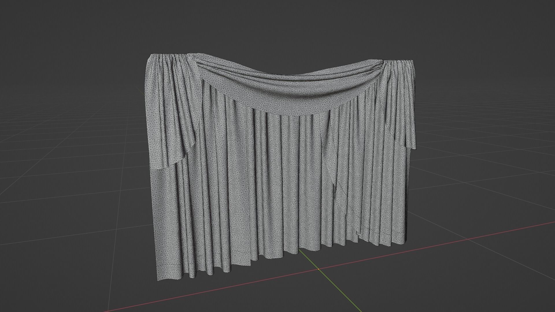 Curtain Low-poly 3D model_7