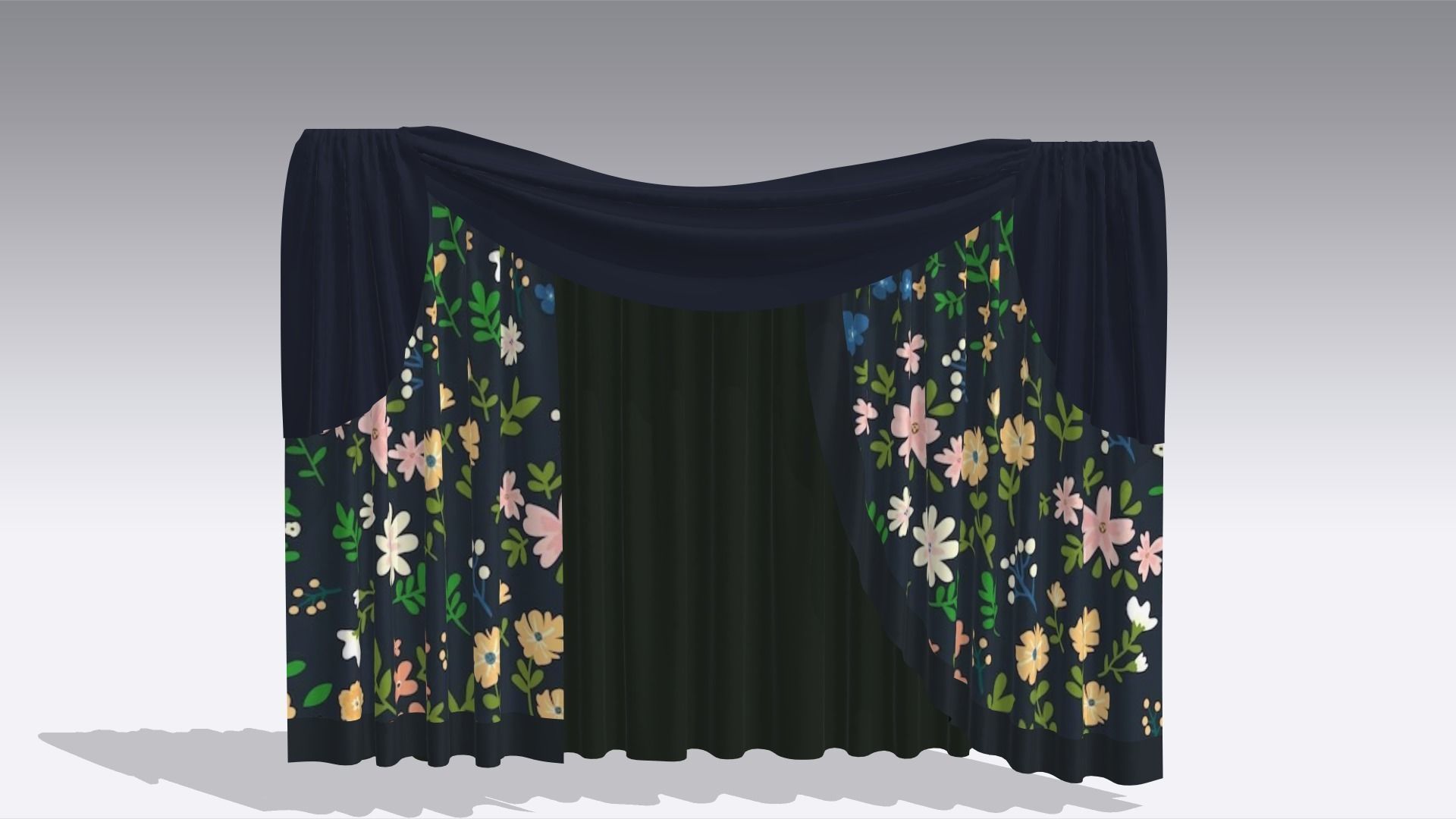 Curtain Low-poly 3D model_6