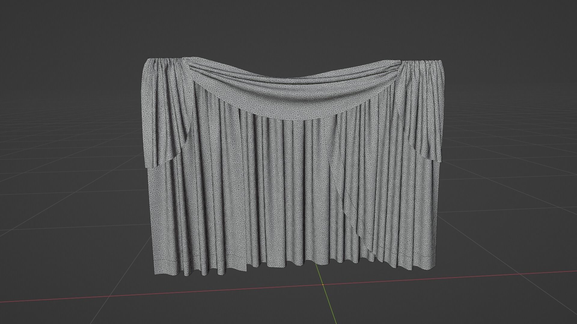 Curtain Low-poly 3D model_8