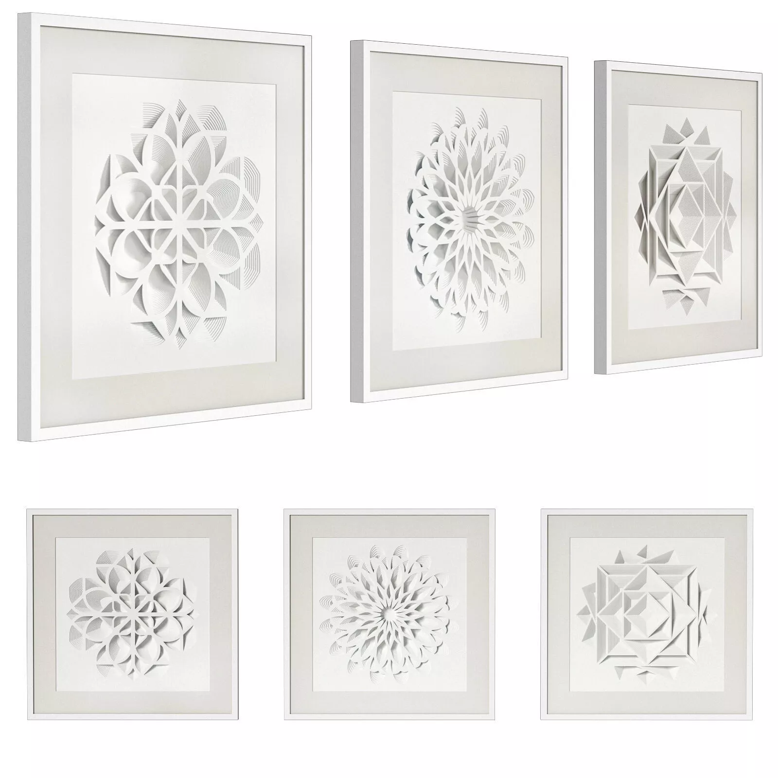 Restoration Hardware Mandala layered paper art set 3D model