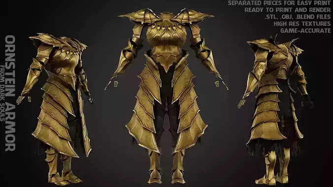 Dark Souls Ornstein Dragon Slayer Armor for Cosplay 3D print model