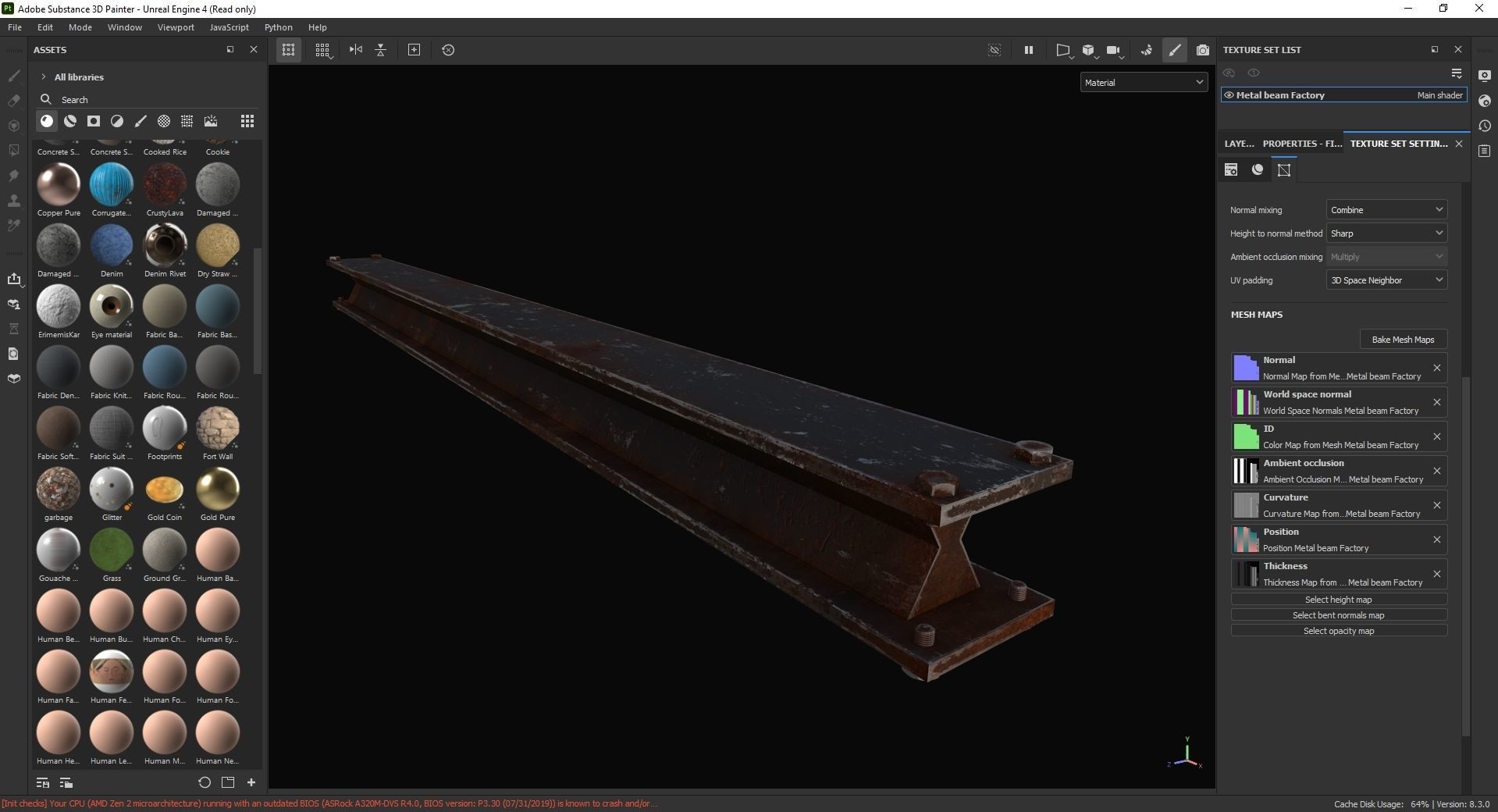 Metal beam Factory 3D Model Low-poly 3D model_7