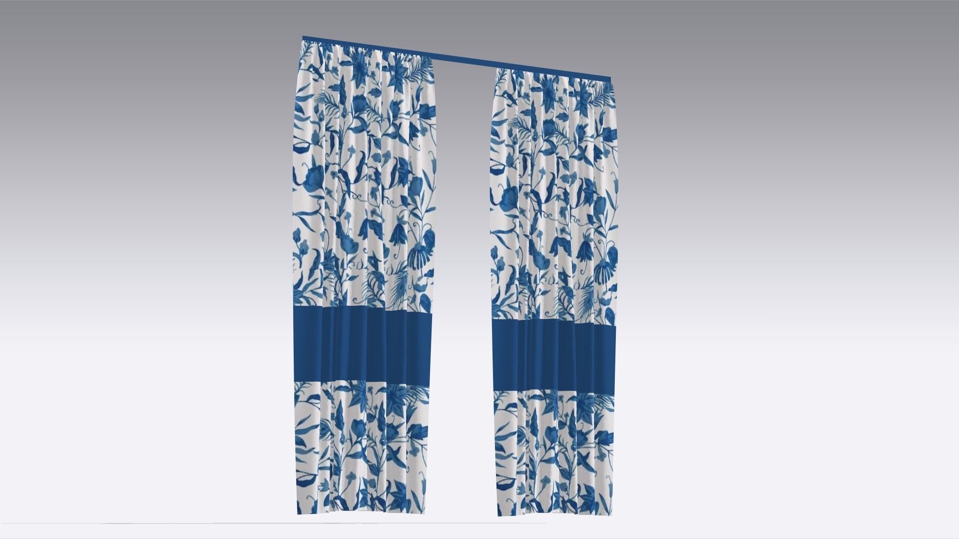 Curtain Low-poly 3D model_5