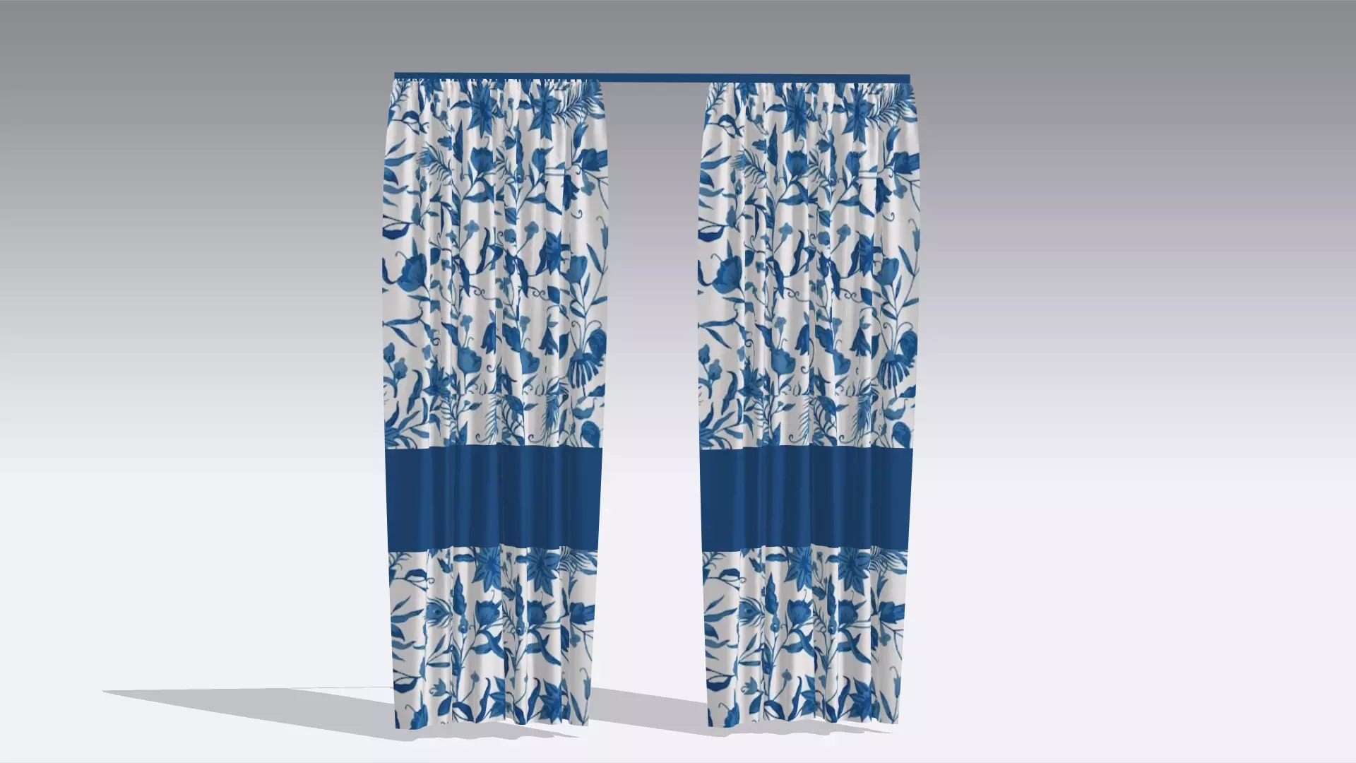 Curtain Low-poly 3D model_0