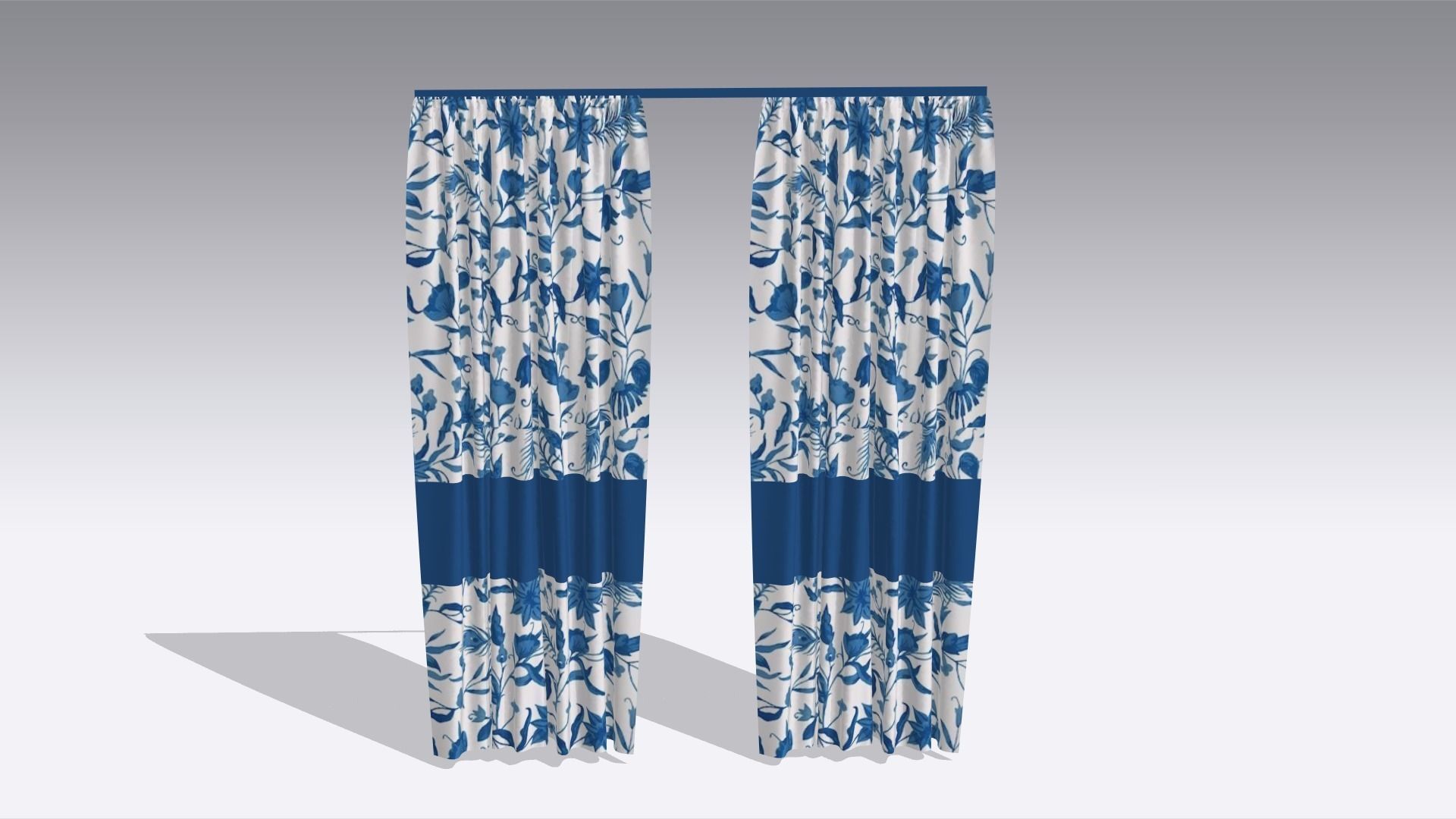 Curtain Low-poly 3D model_3