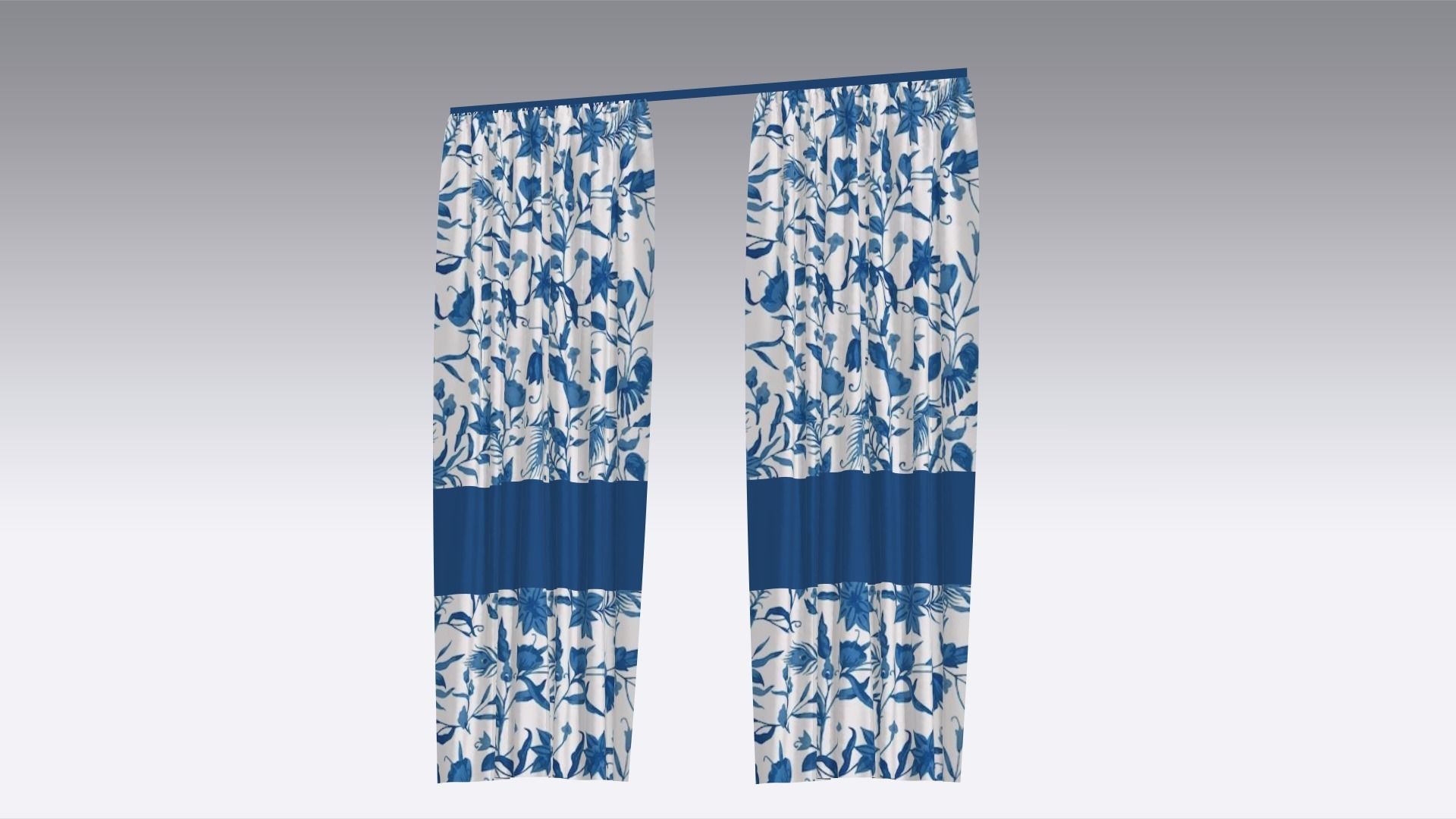 Curtain Low-poly 3D model_4