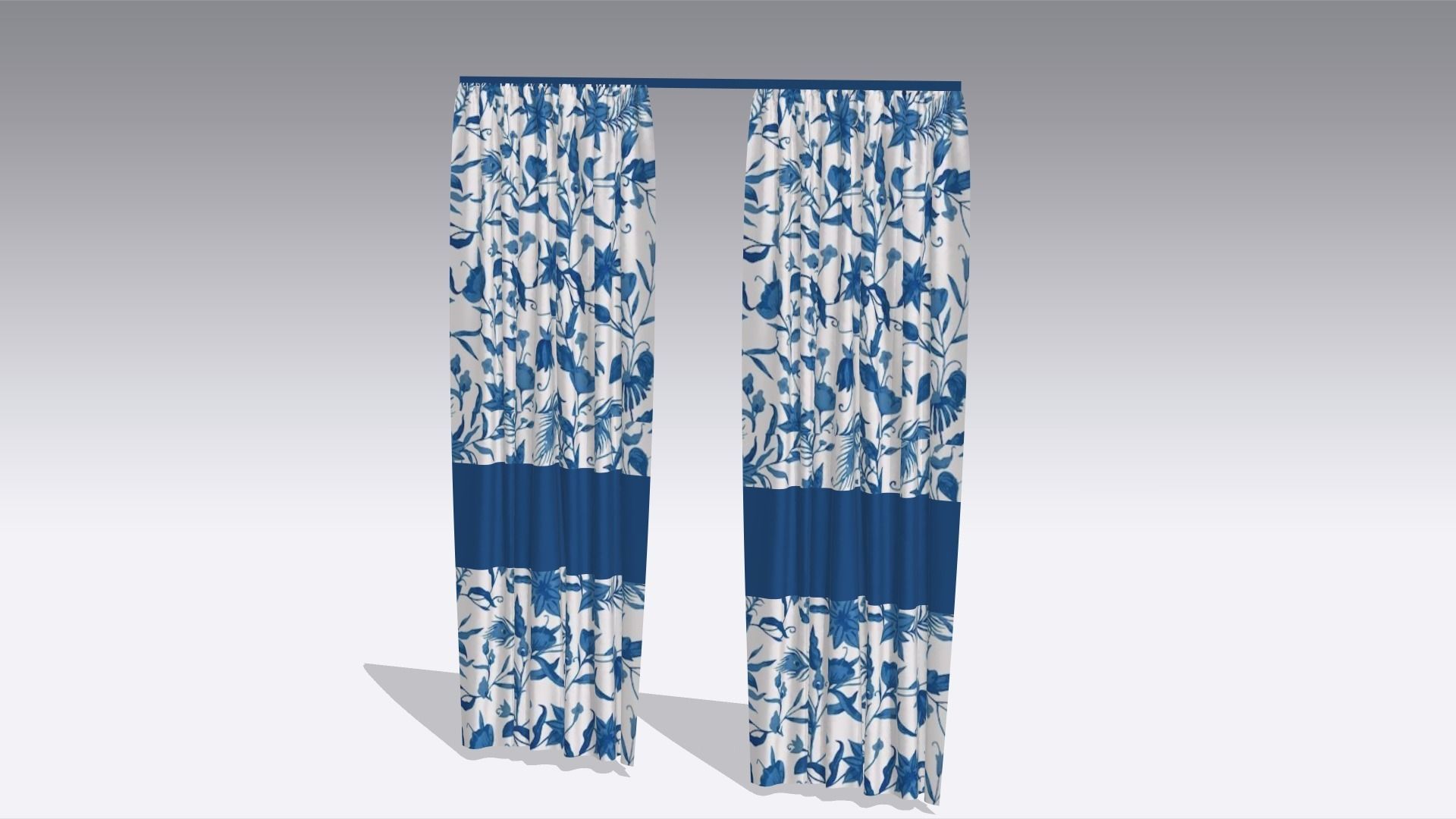 Curtain Low-poly 3D model_2