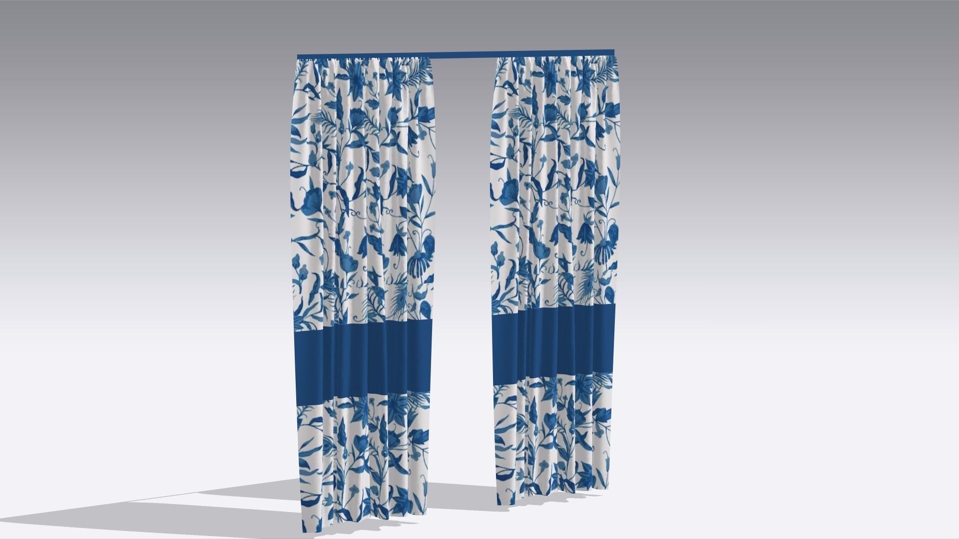 Curtain Low-poly 3D model_1