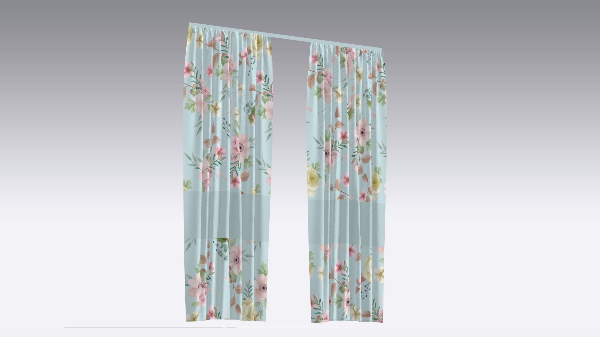 Curtain Low-poly 3D model_5