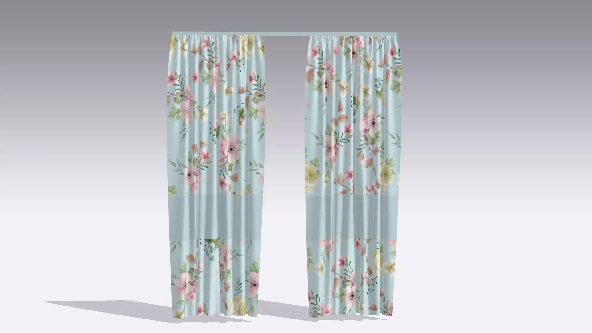 Curtain Low-poly 3D model_0