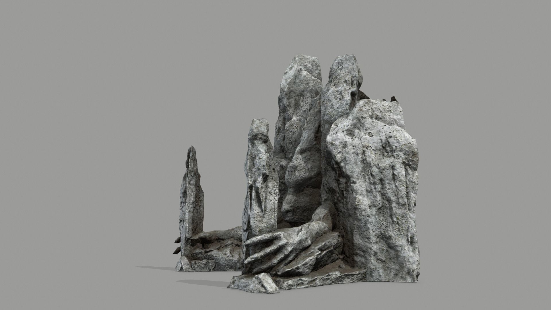 Rock  Gate Low-poly 3D model_8