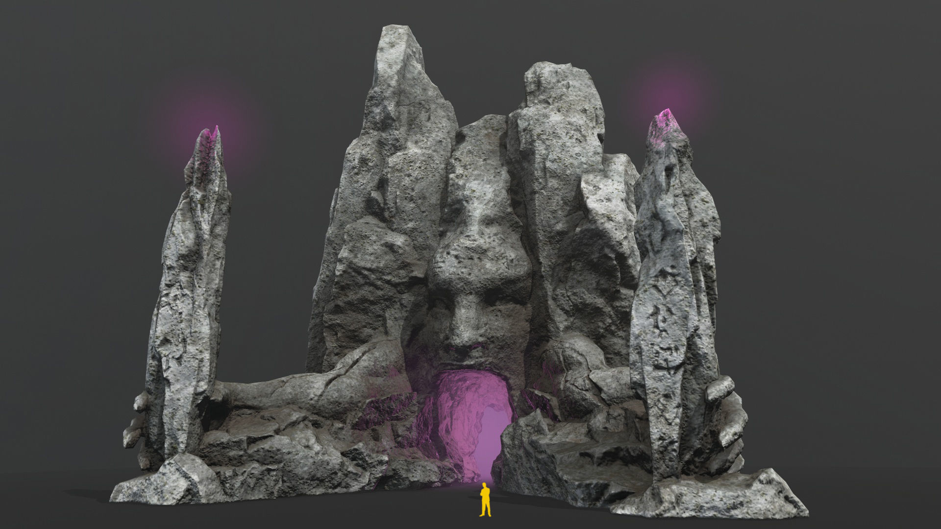 Rock  Gate Low-poly 3D model_1