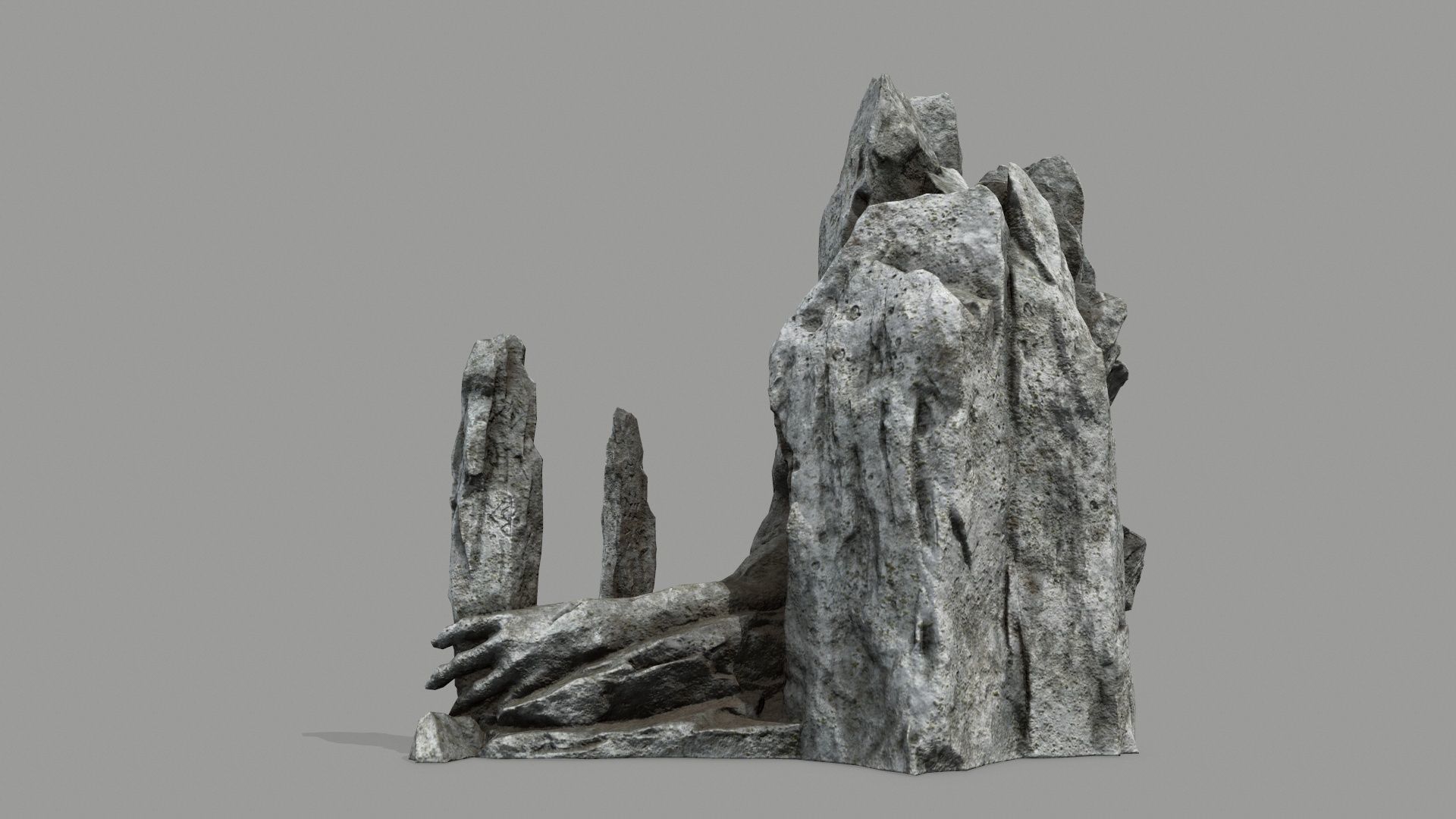 Rock  Gate Low-poly 3D model_9