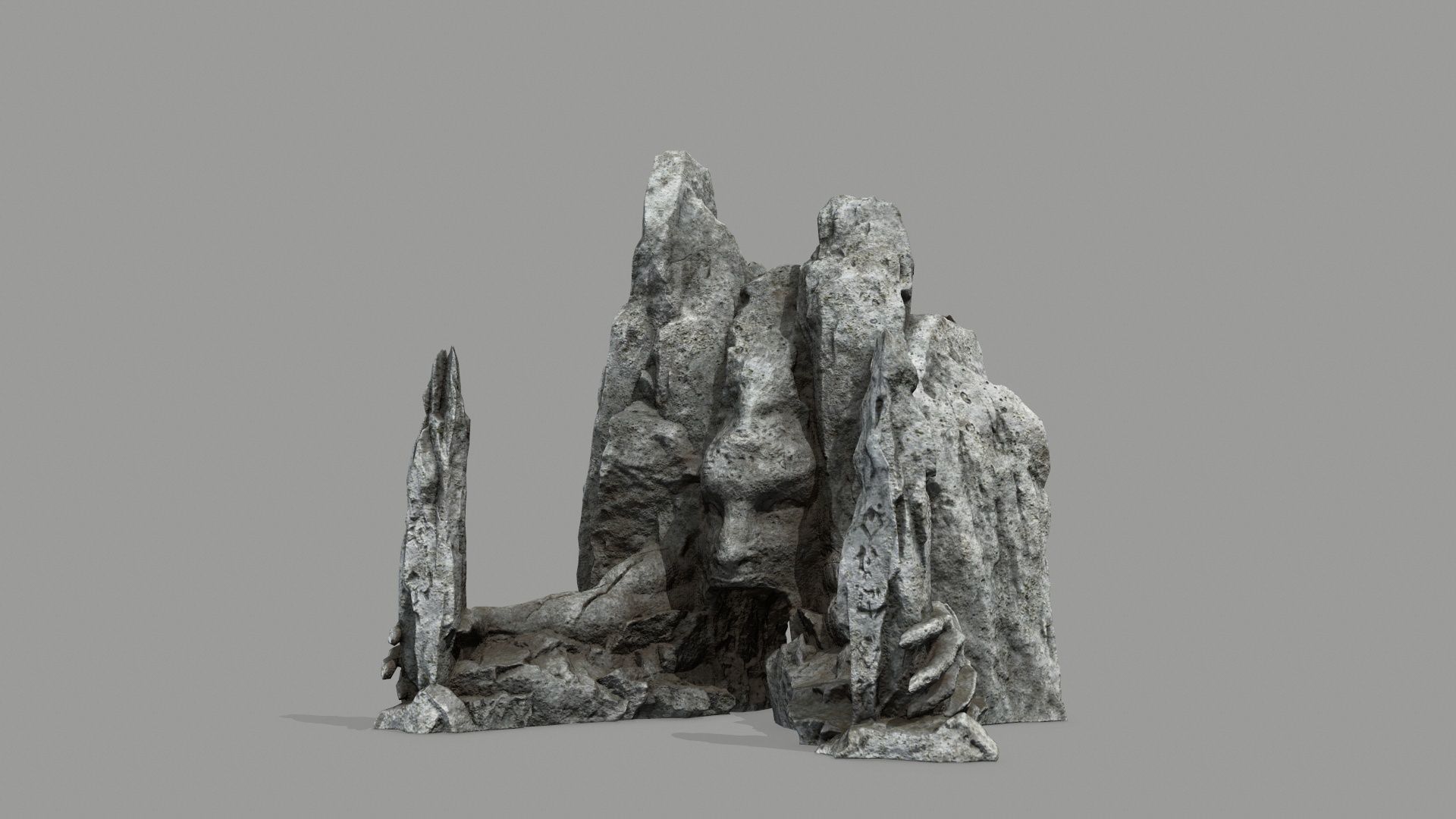 Rock  Gate Low-poly 3D model_4