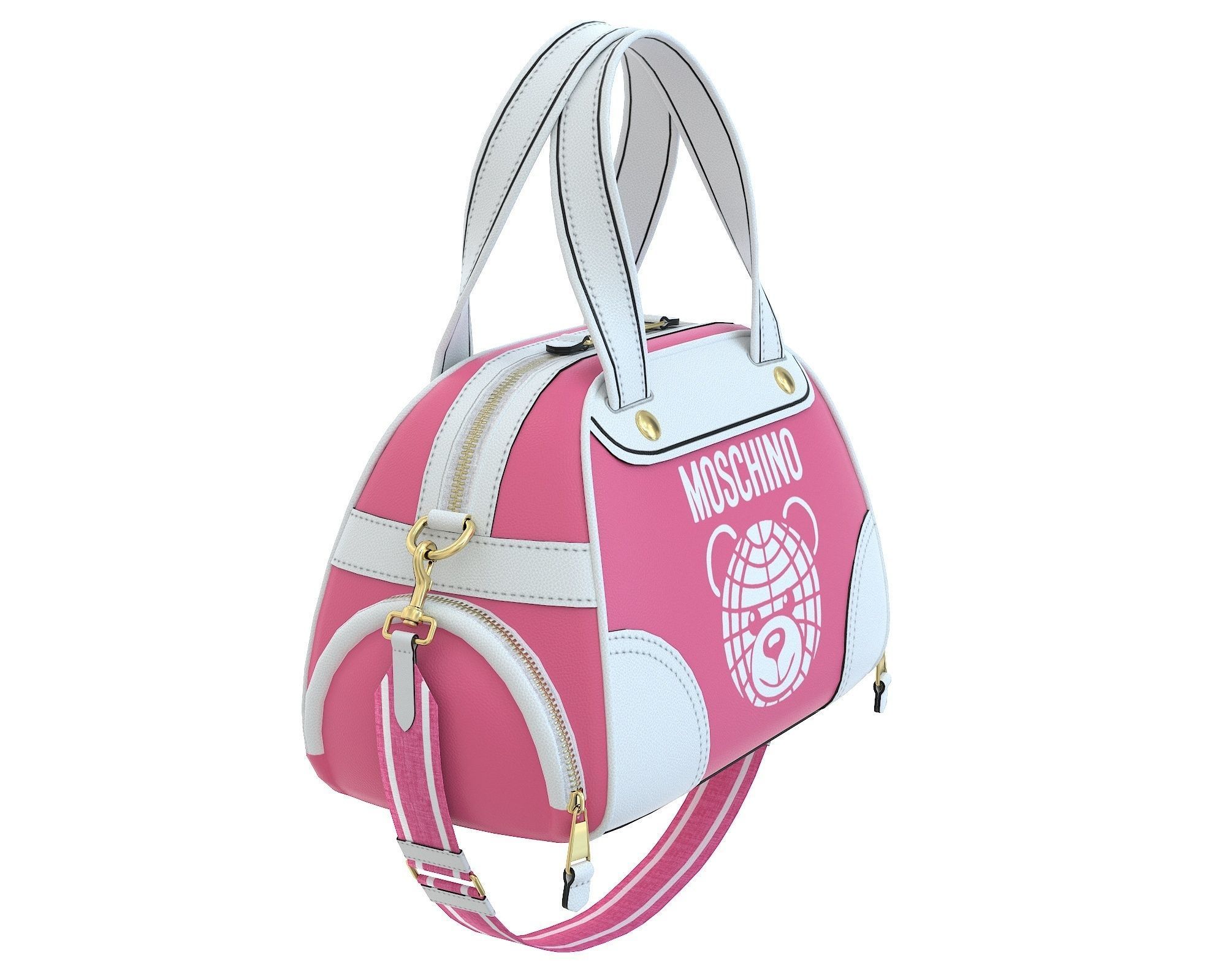 Moschino Teddy Bear Bowling Bag Low-poly 3D model_4