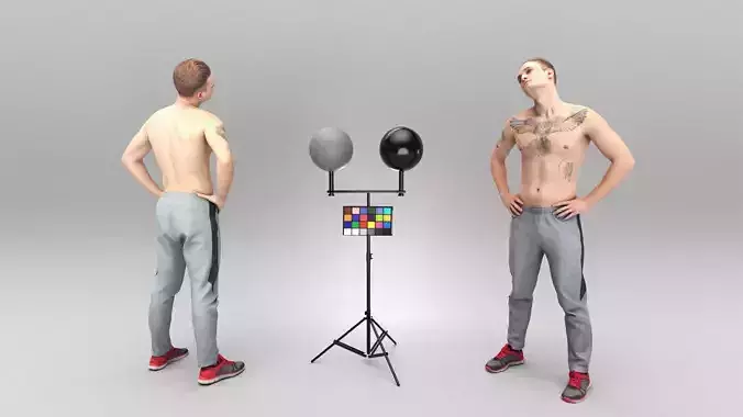 Young sporty man doing workout 404