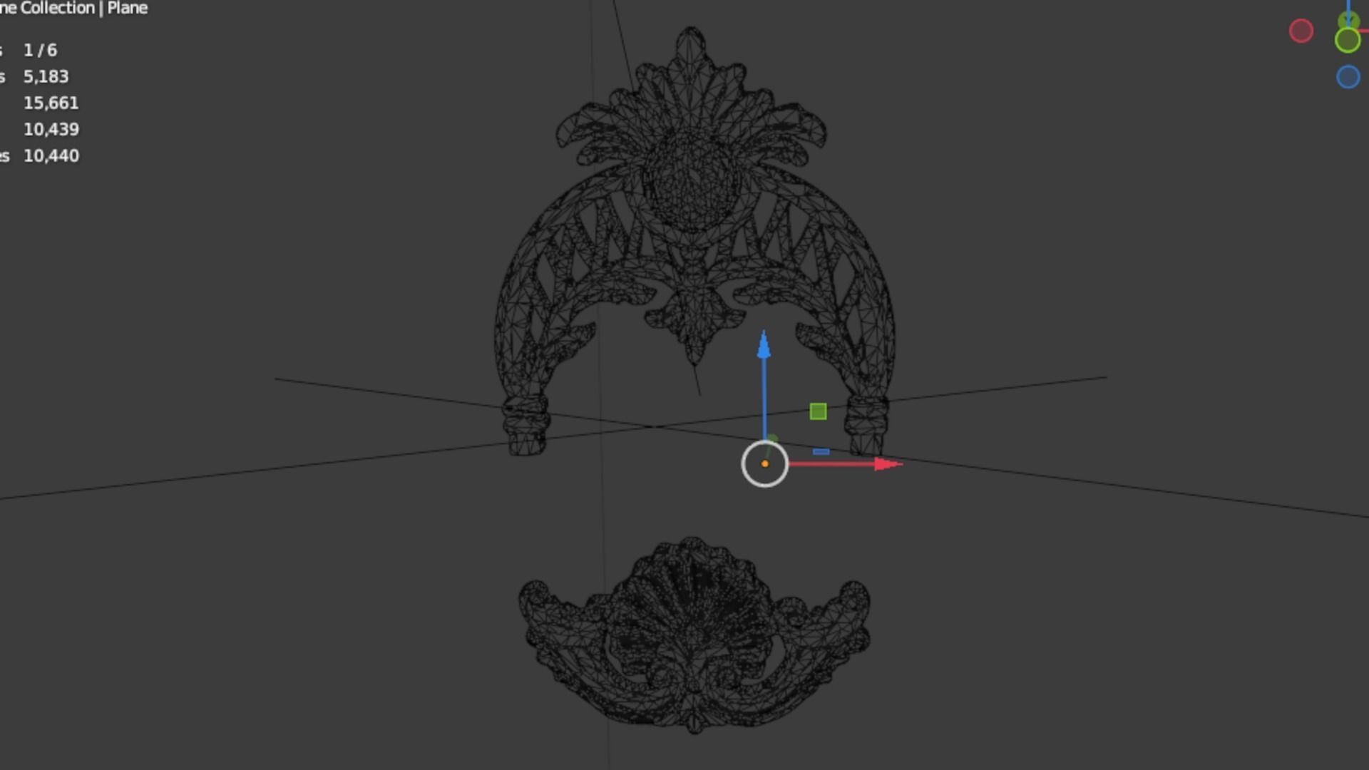 Classic carved decor ornament 385 3D model_5