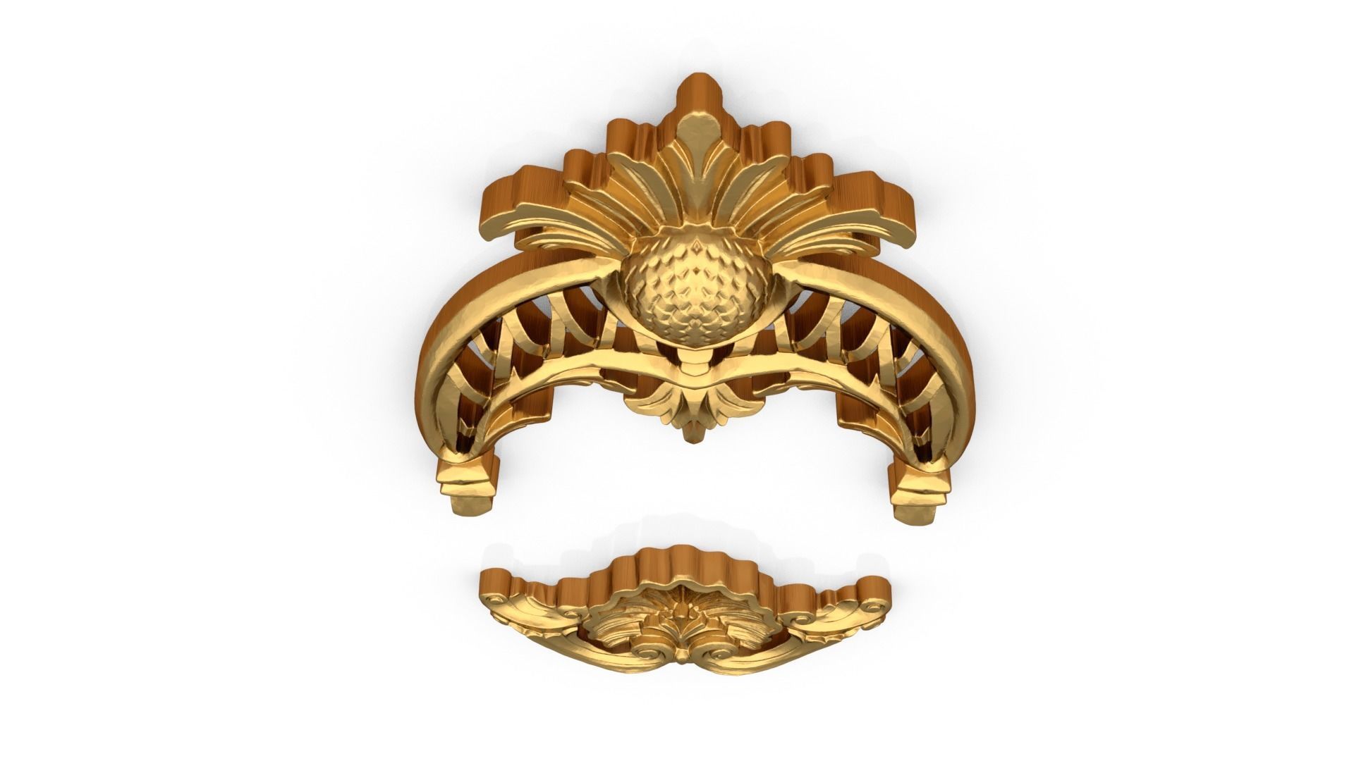 Classic carved decor ornament 385 3D model_4