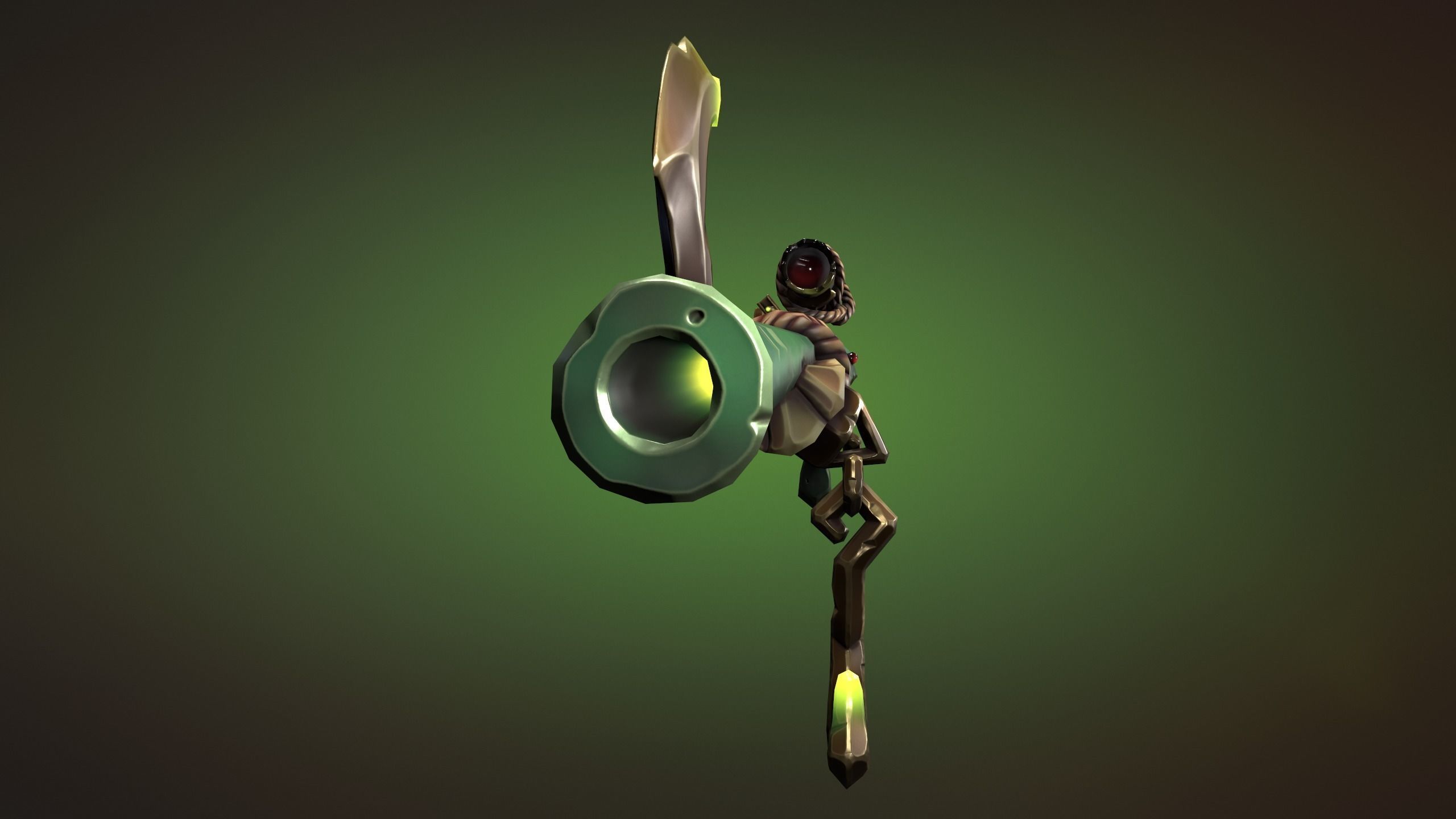 Shark sniper rifle Low-poly 3D model_11