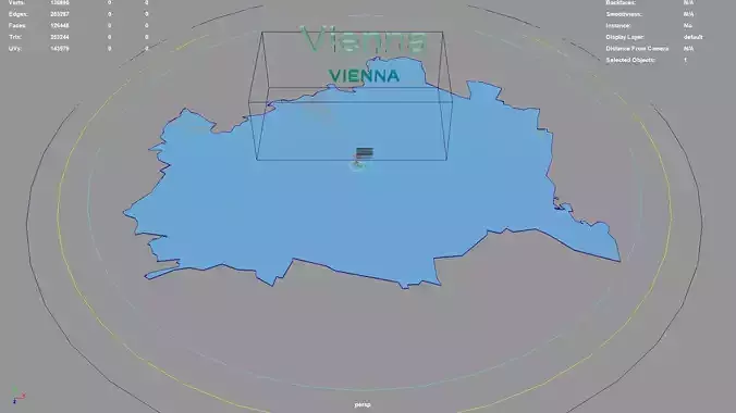 Vienna  Austria map region geography political geographic 3D model