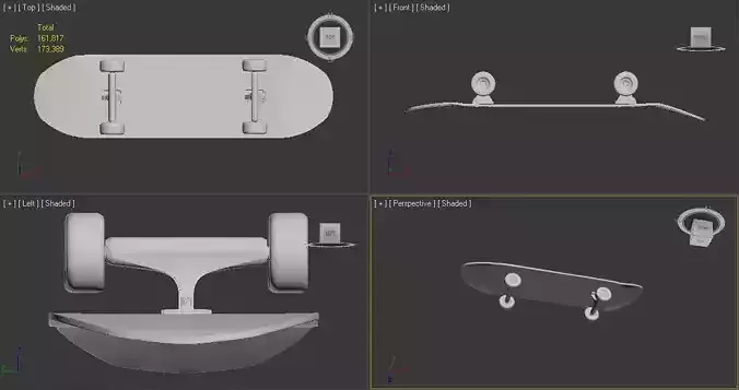Skateboard with different parts