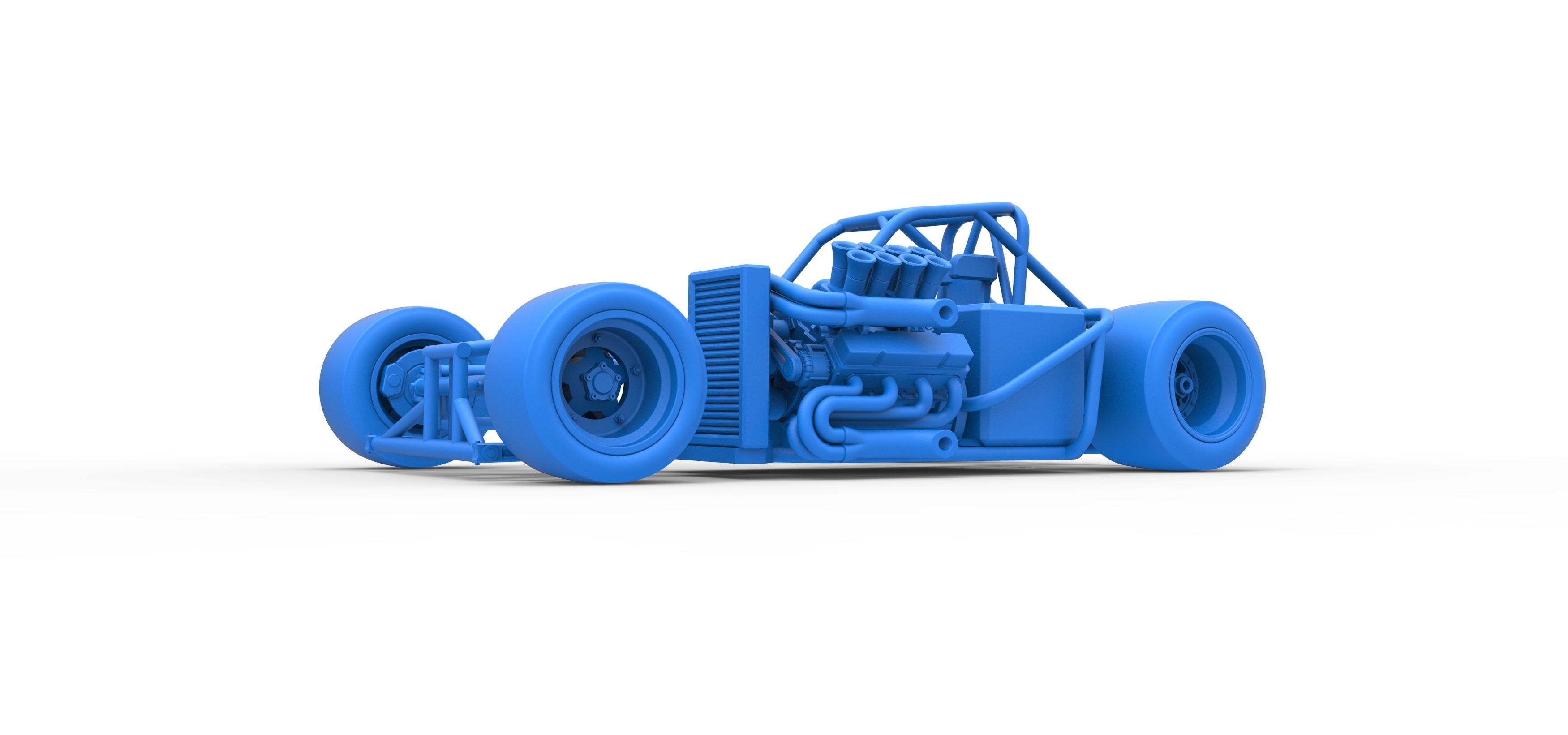 Supermodified front engine race car Base V2 Scale 1 to 25 3D print model_30